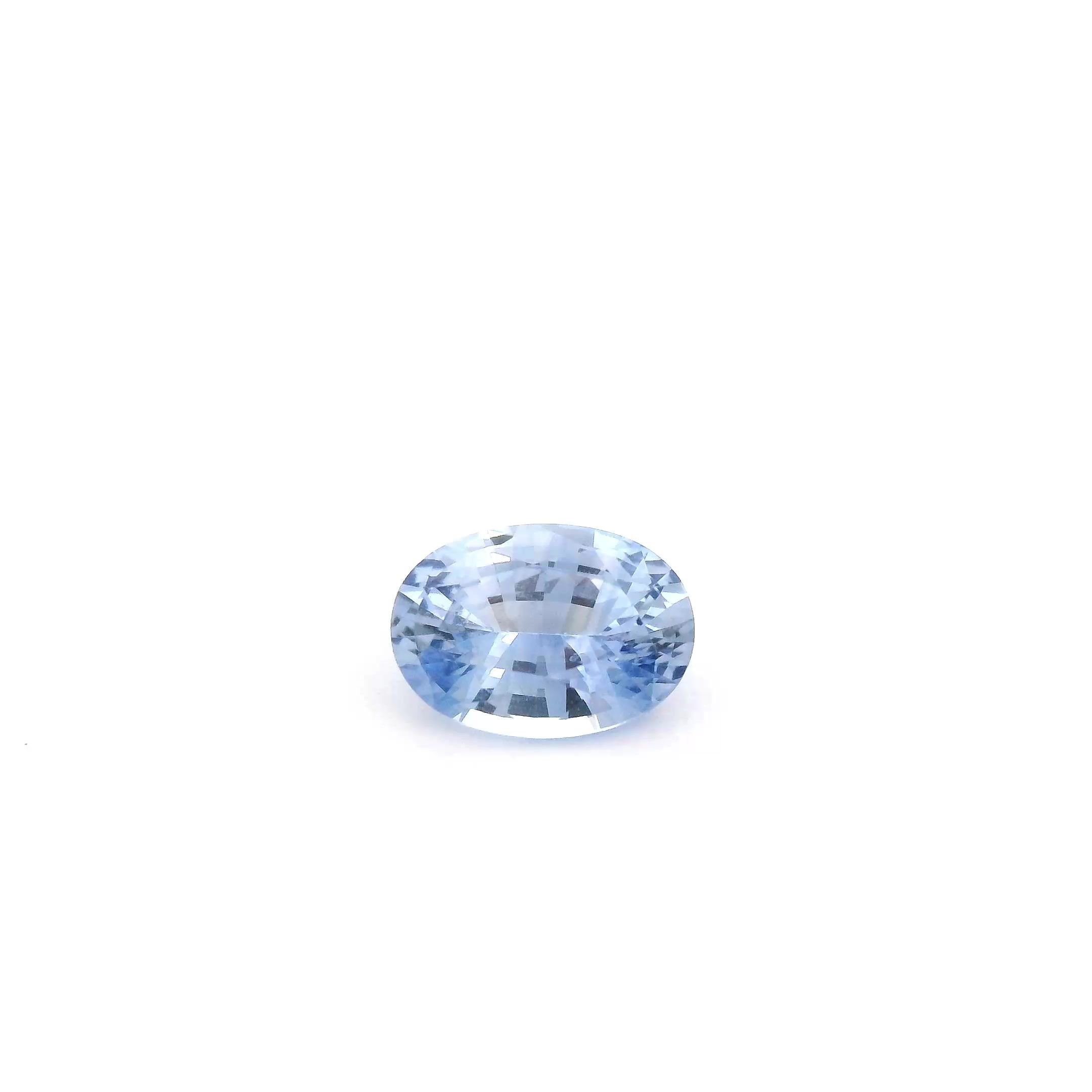 0.91 Carat Light Blue Oval Sapphire
