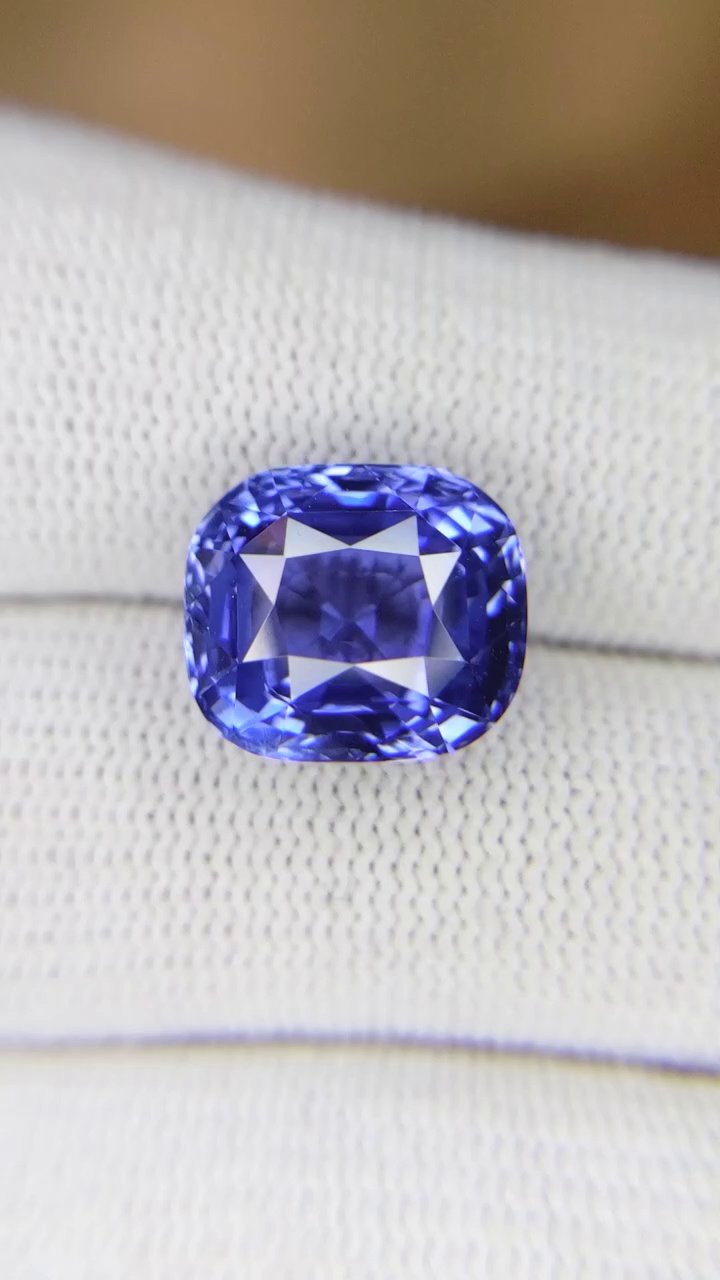 10.03 Carat Blue Cushion Sapphire
