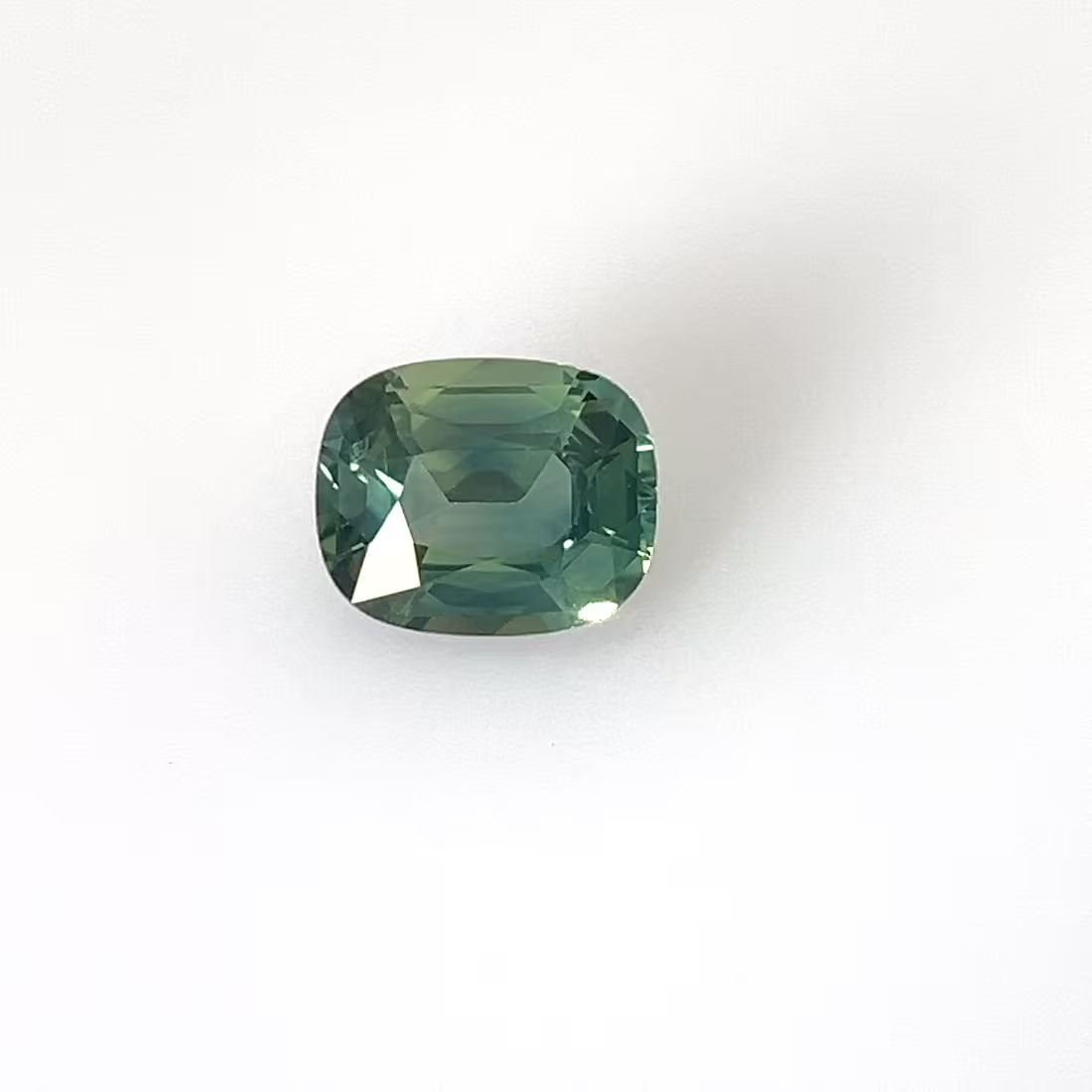 2.14 Carat Green Cushion Sapphire