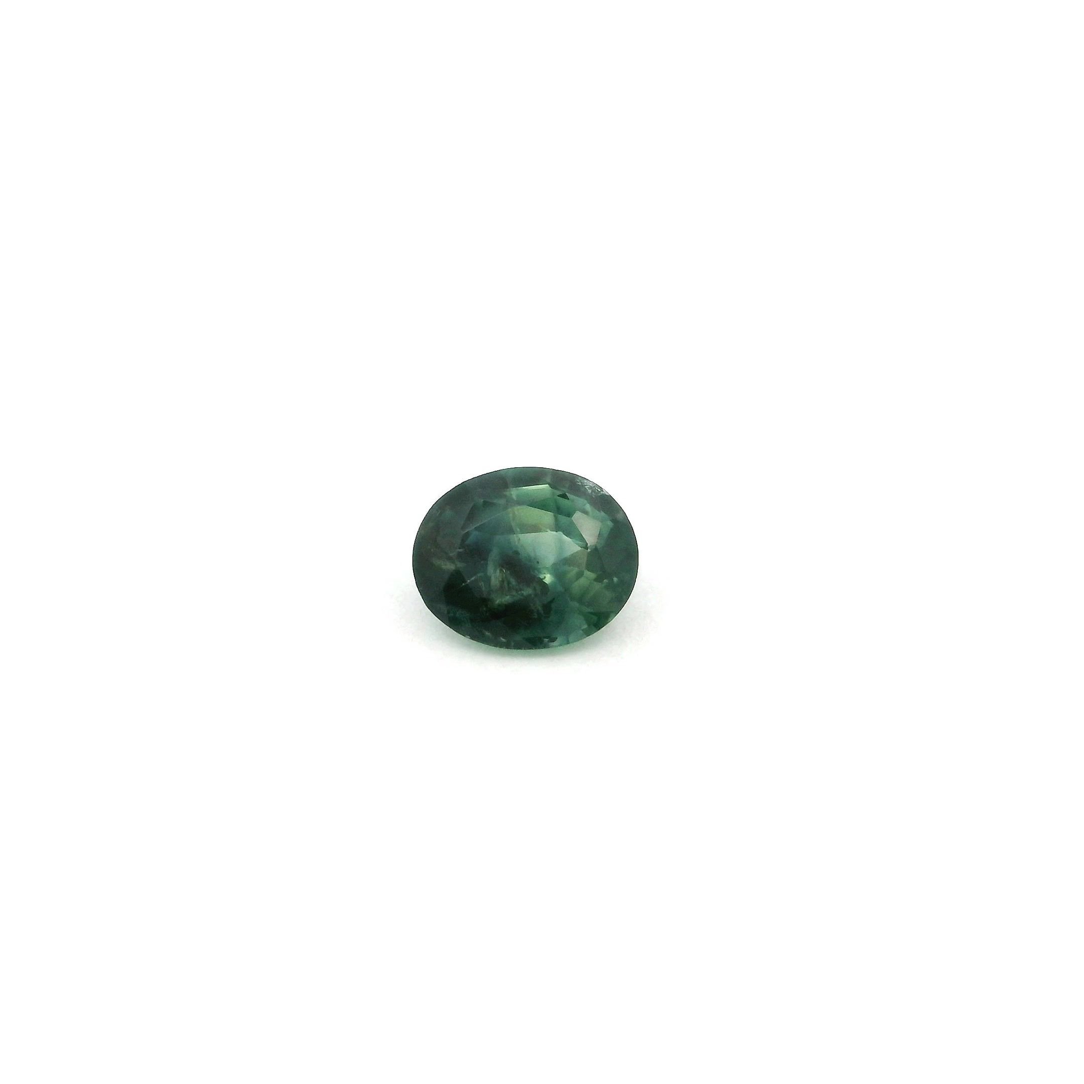 0.53 Carat Vivid Green Oval Sapphire