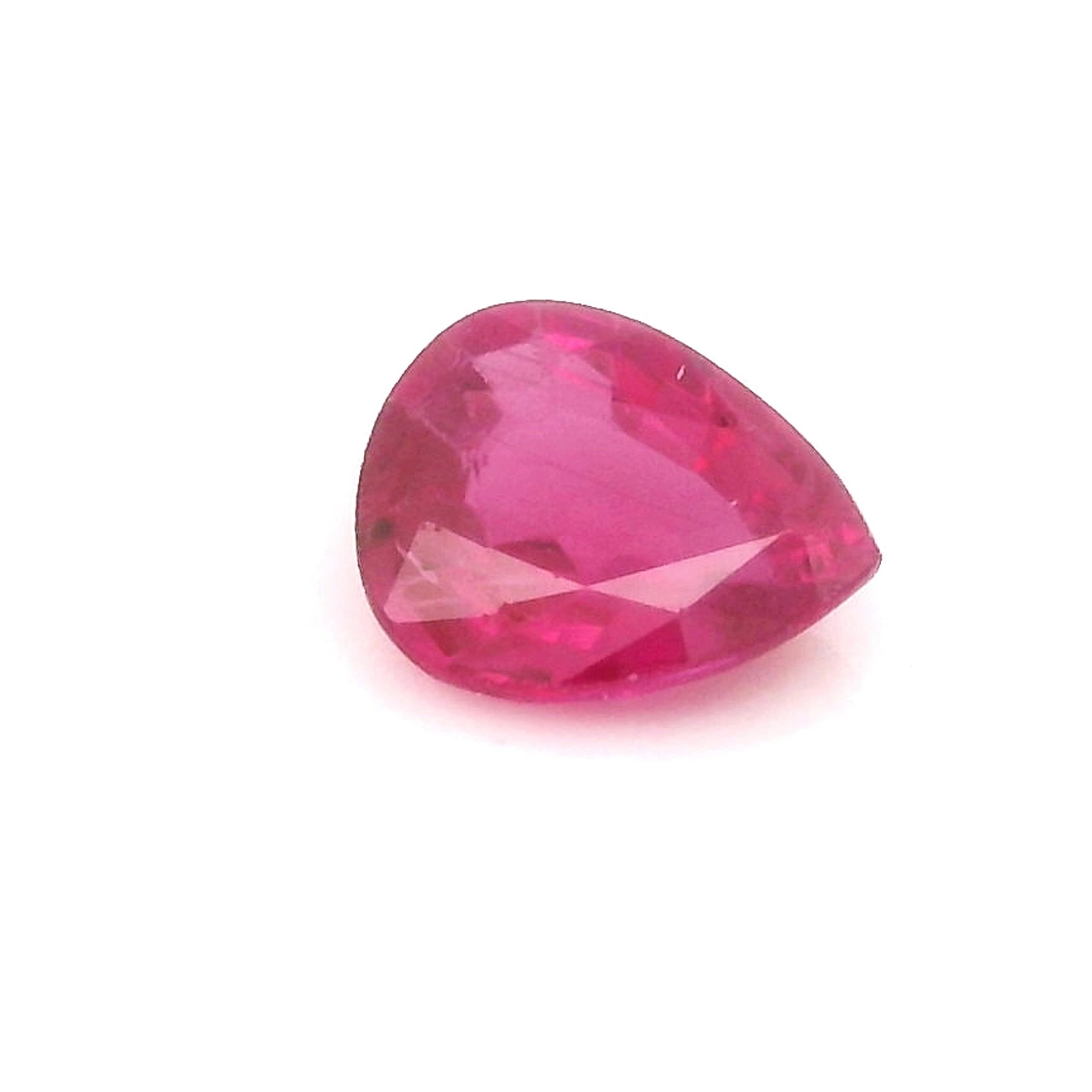 0.40 Carat Red Pear Ruby