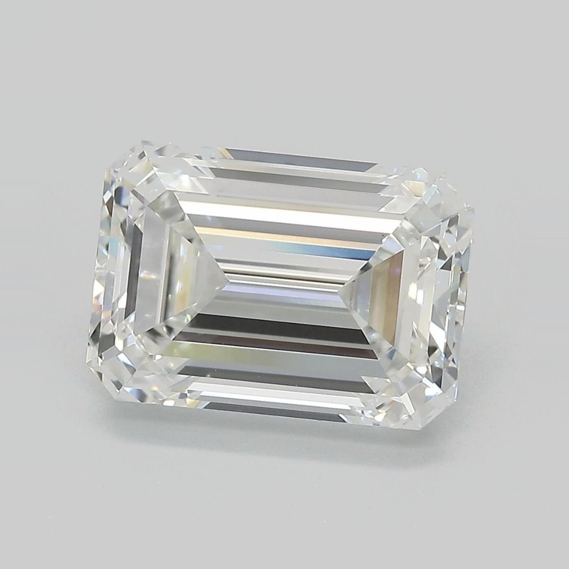5.70ct F VVS2 Excellent Cut Emerald Lab Grown Diamond