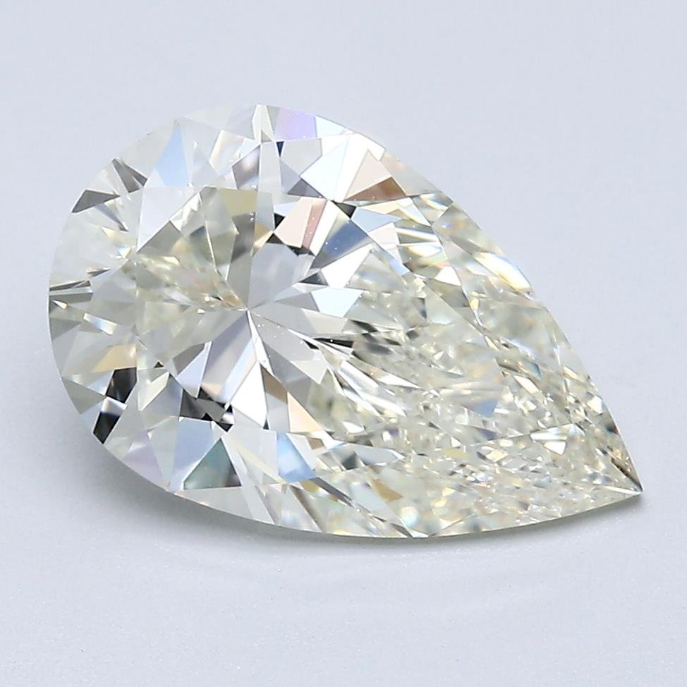 3.01ct K SI1 Rare Carat Ideal Cut Pear Diamond