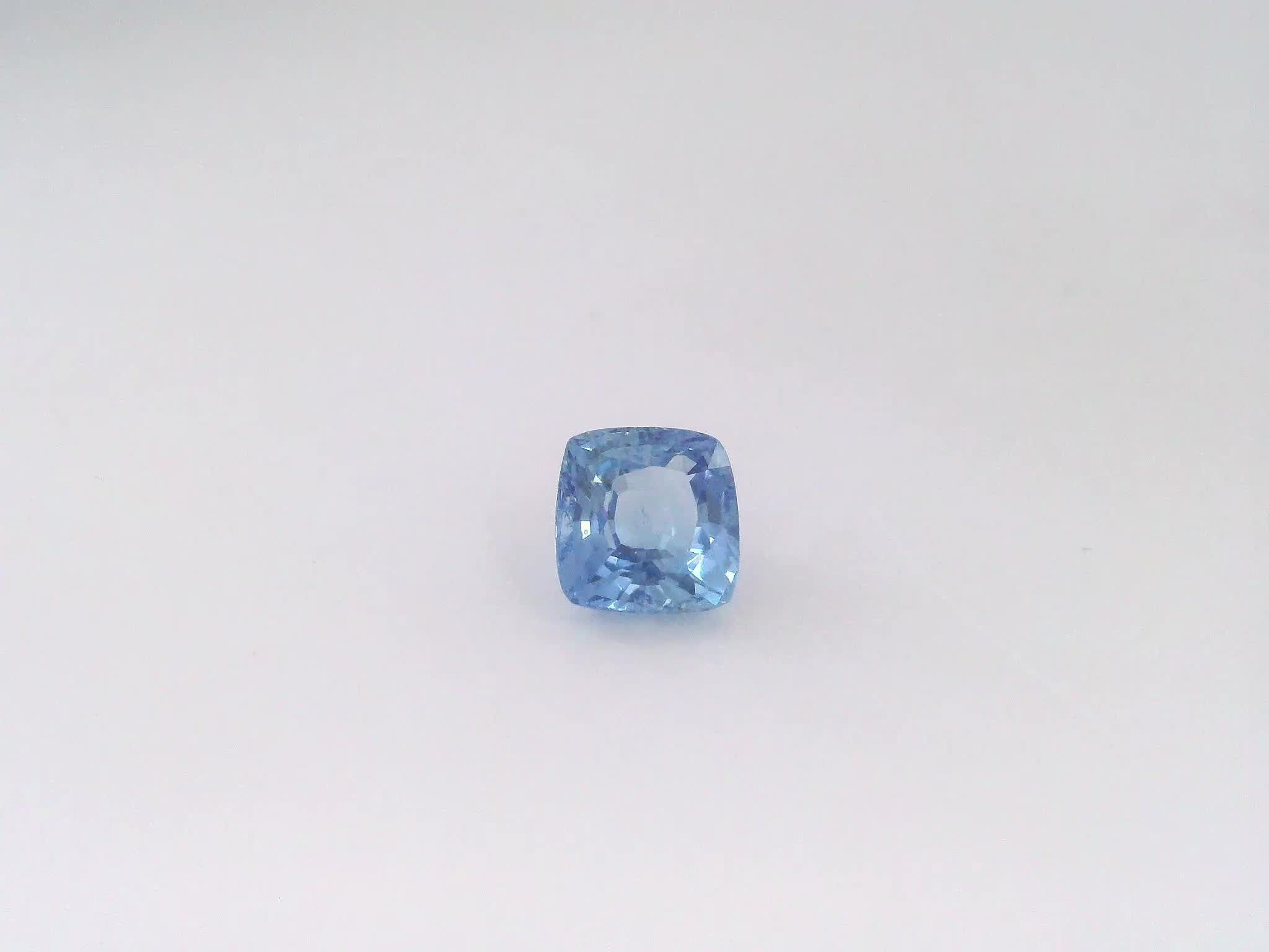 2.03 Carat Blue Cushion Sapphire