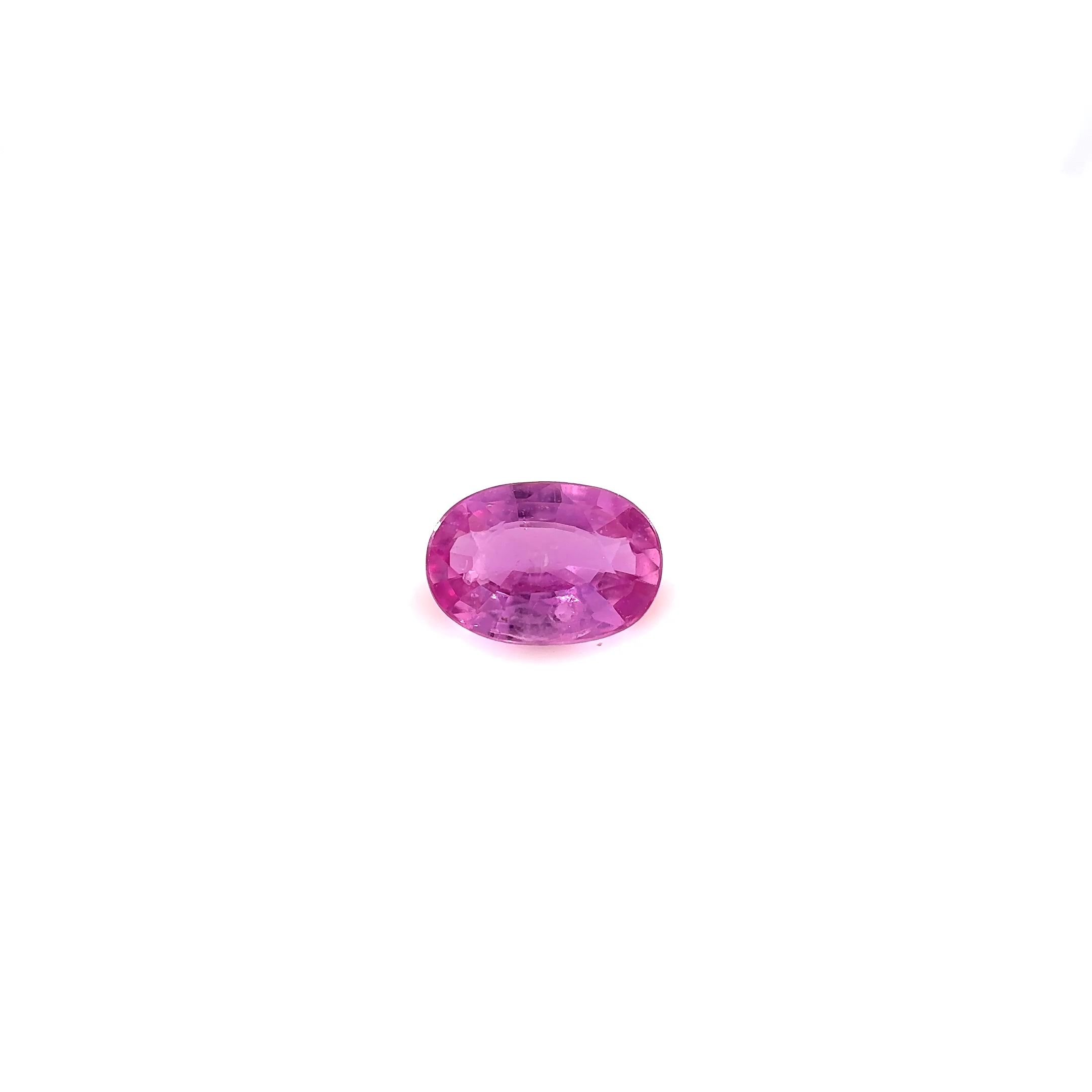 0.92 Carat Vivid Pink Oval Sapphire