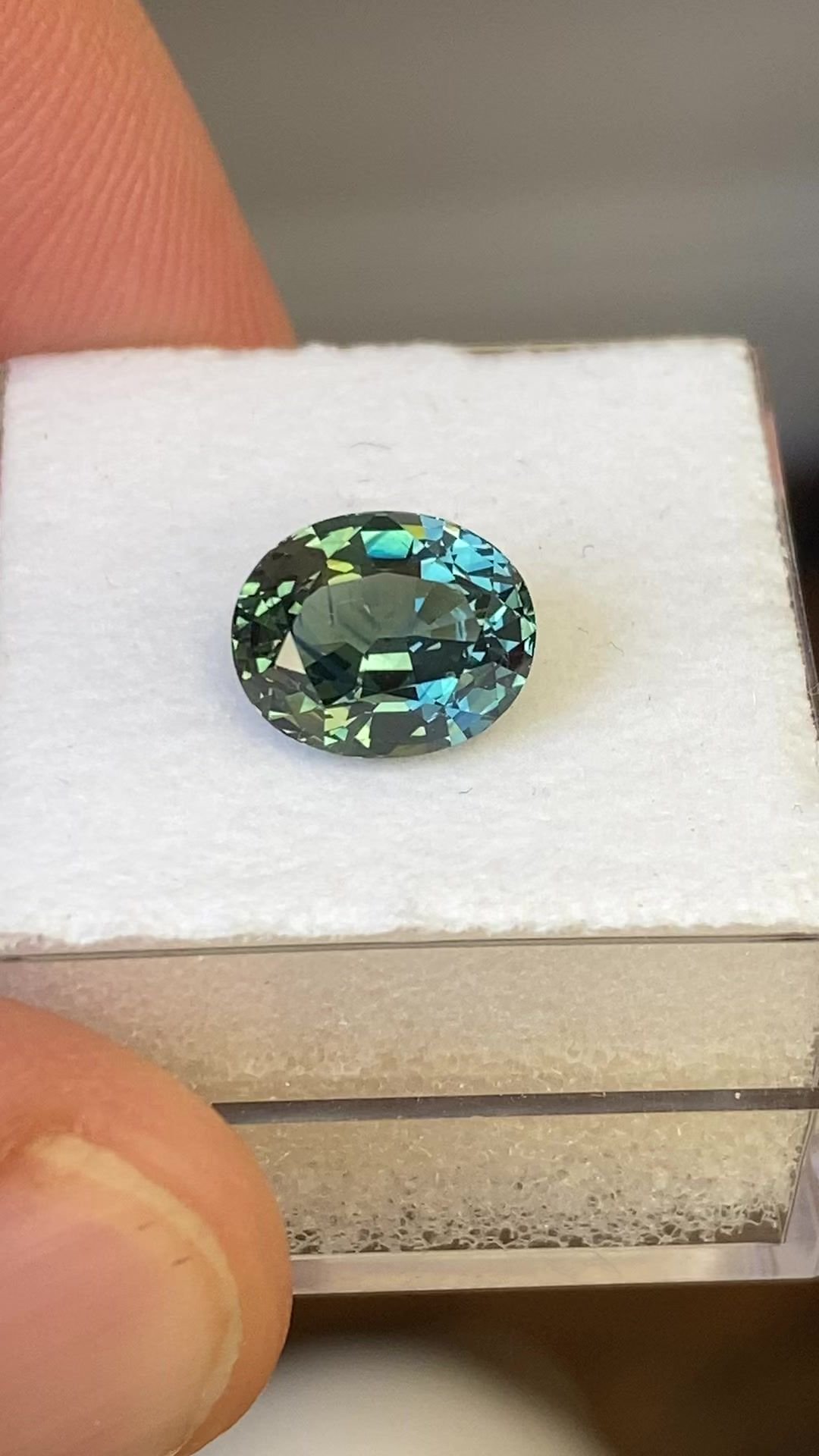 3.33 Carat Green Oval Sapphire