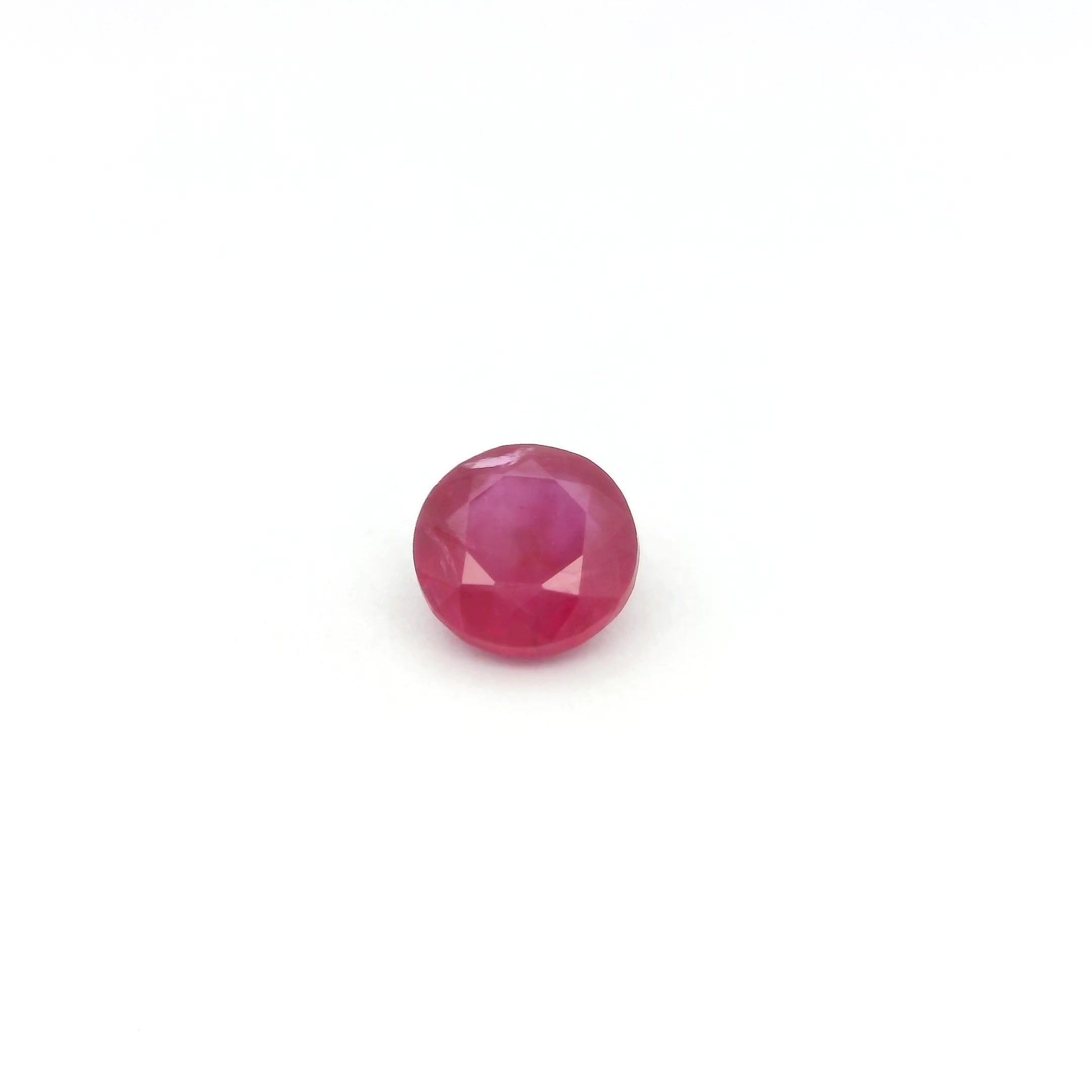 0.75 Carat Intense Red Round Ruby