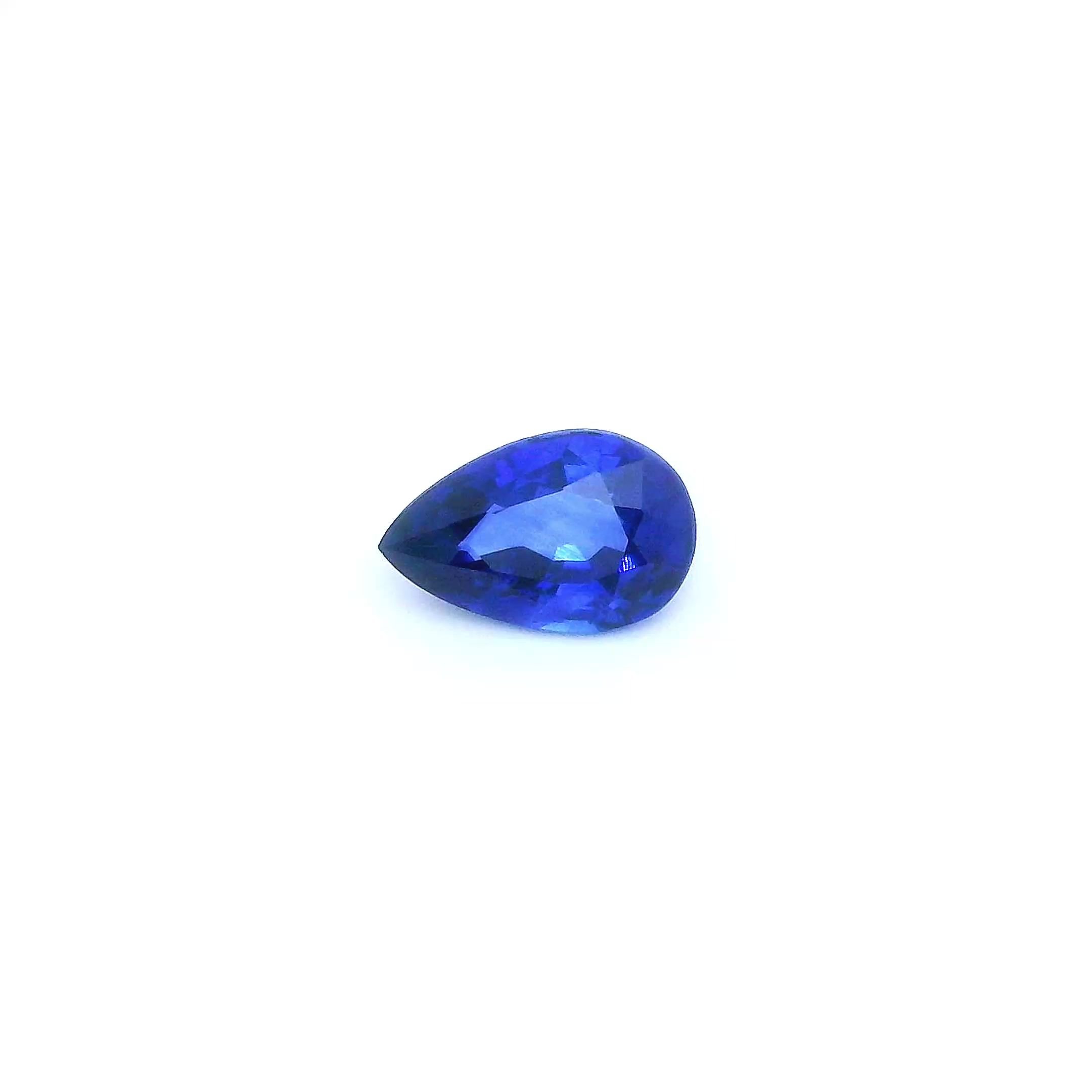 1.12 Carat Blue Pear Sapphire