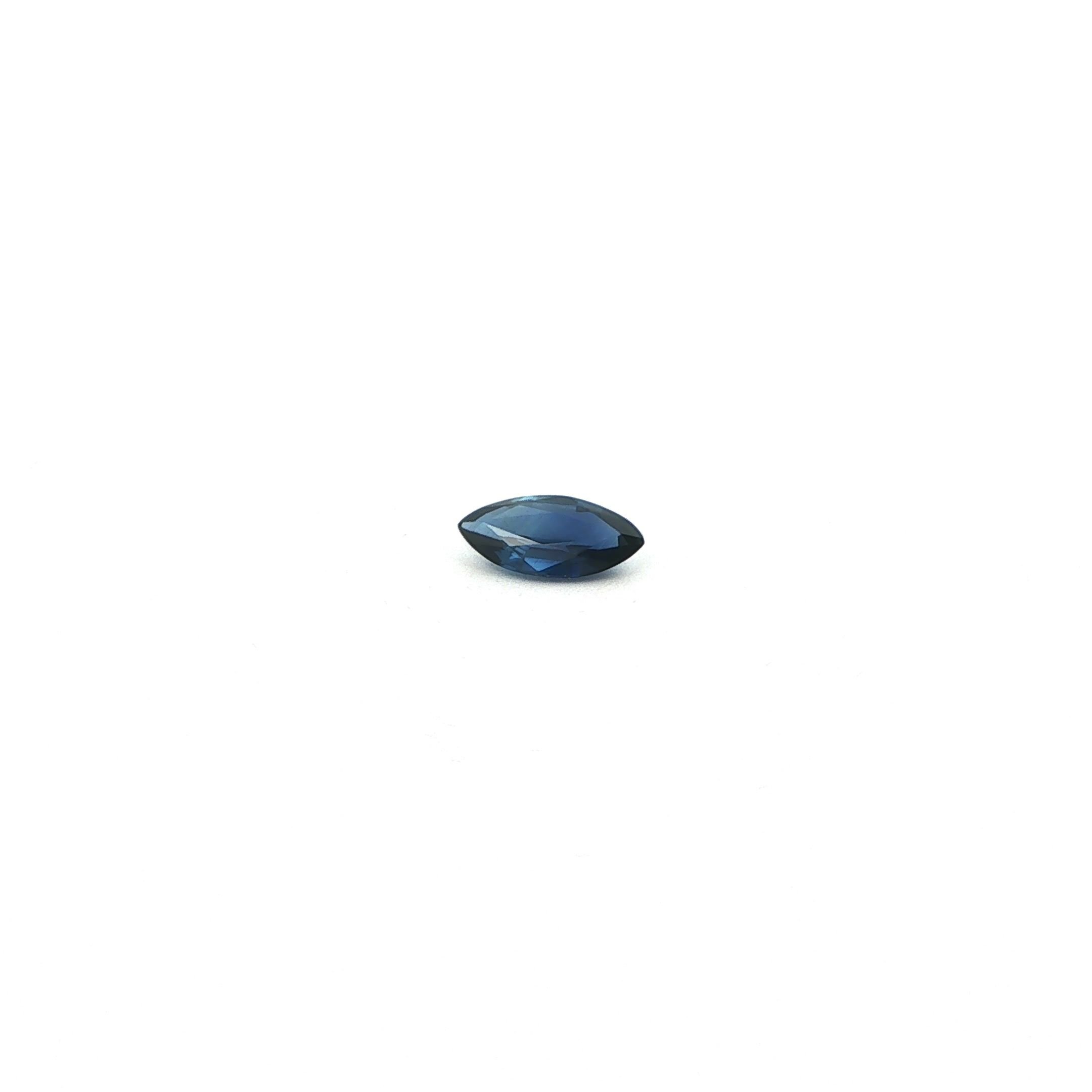 0.72 Carat Deep Blue Marquise Sapphire