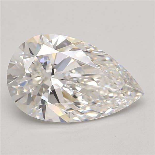 5.58ct F VS2 Rare Carat Ideal Cut Pear Lab Grown Diamond