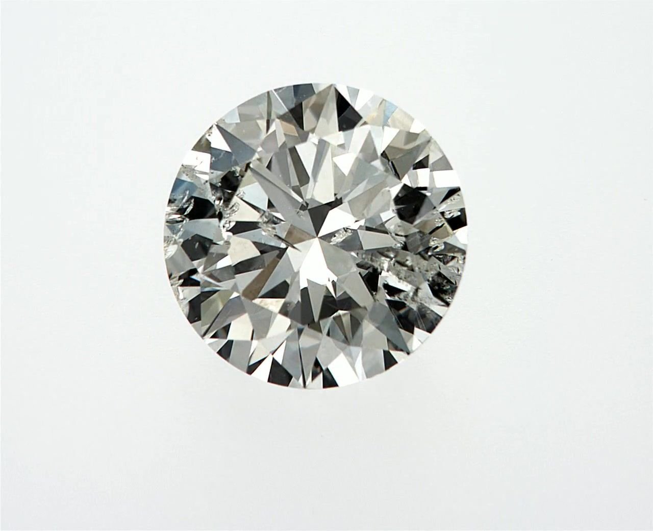 3.45ct I SI2 Rare Carat Ideal Cut Round Diamond