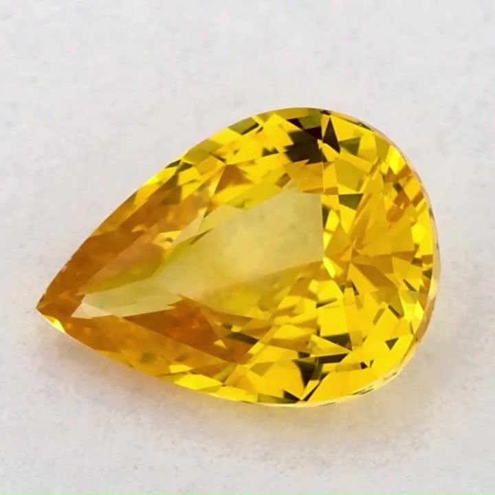 1.03 Carat Yellow Pear Sapphire