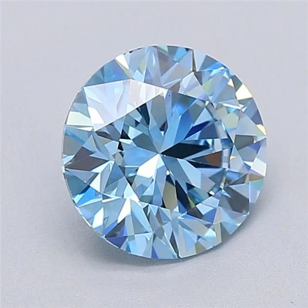 1.52 Ct. Fancy Vivid Blue Round Lab Diamond
