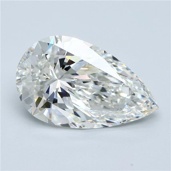 6.05ct H VS2 Rare Carat Ideal Cut Pear Diamond