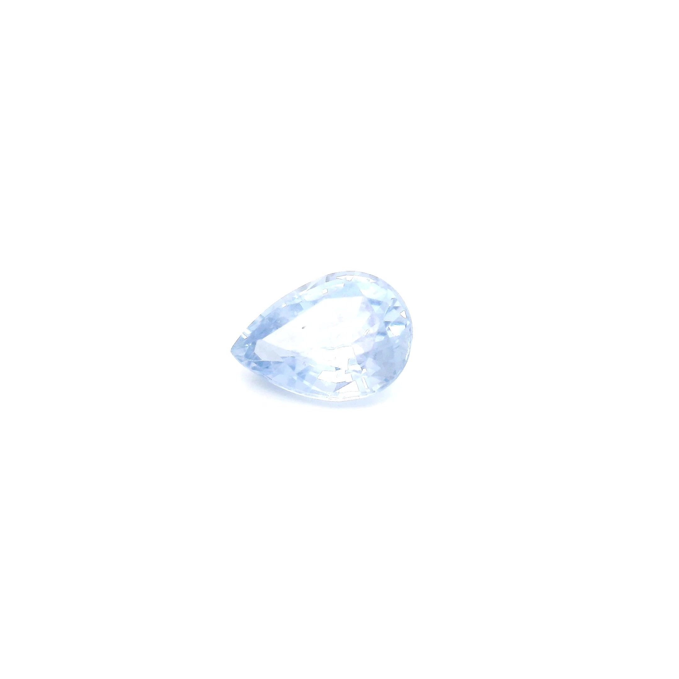 0.78 Carat Light Blue Pear Sapphire