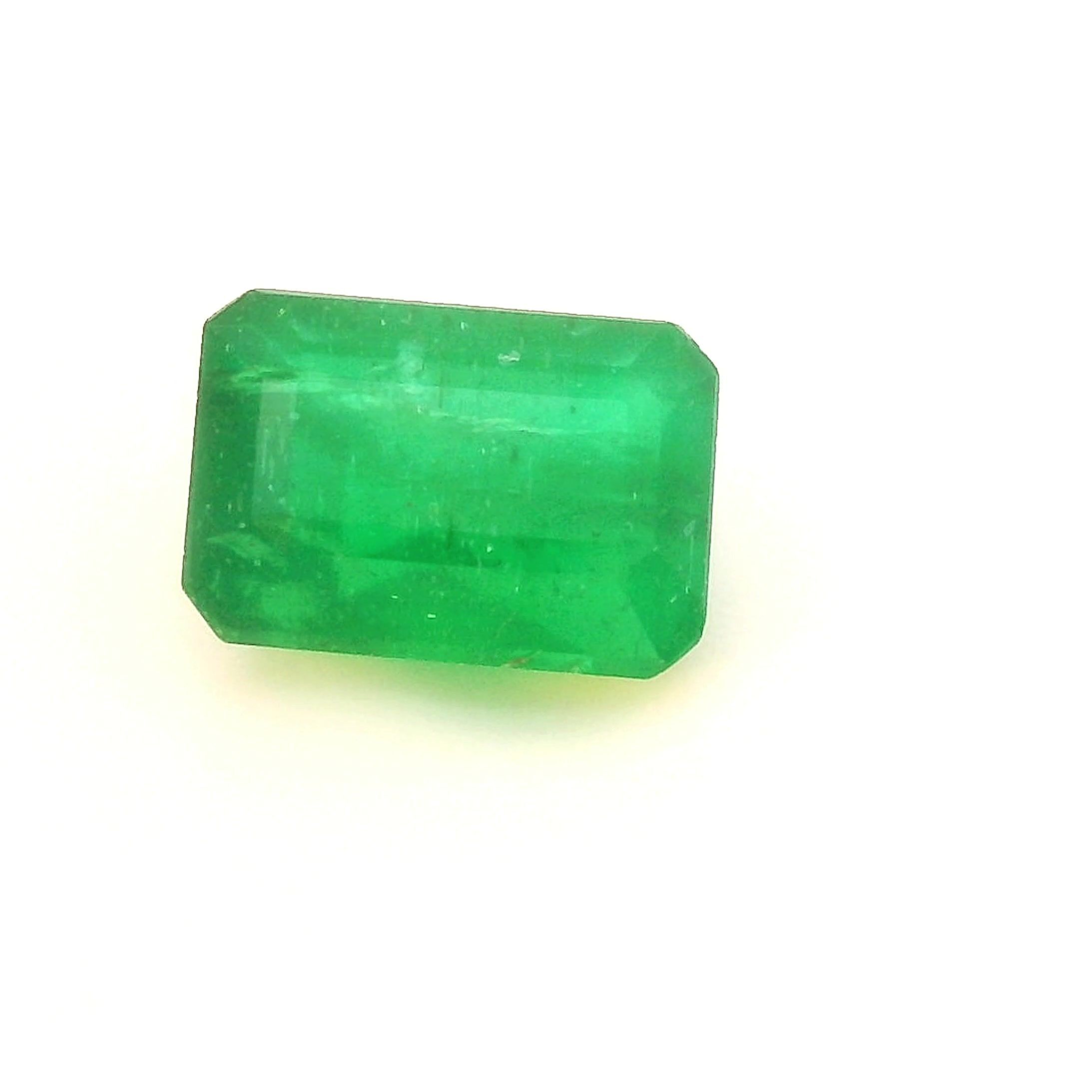0.67 Carat Green Emerald-Cut Emerald