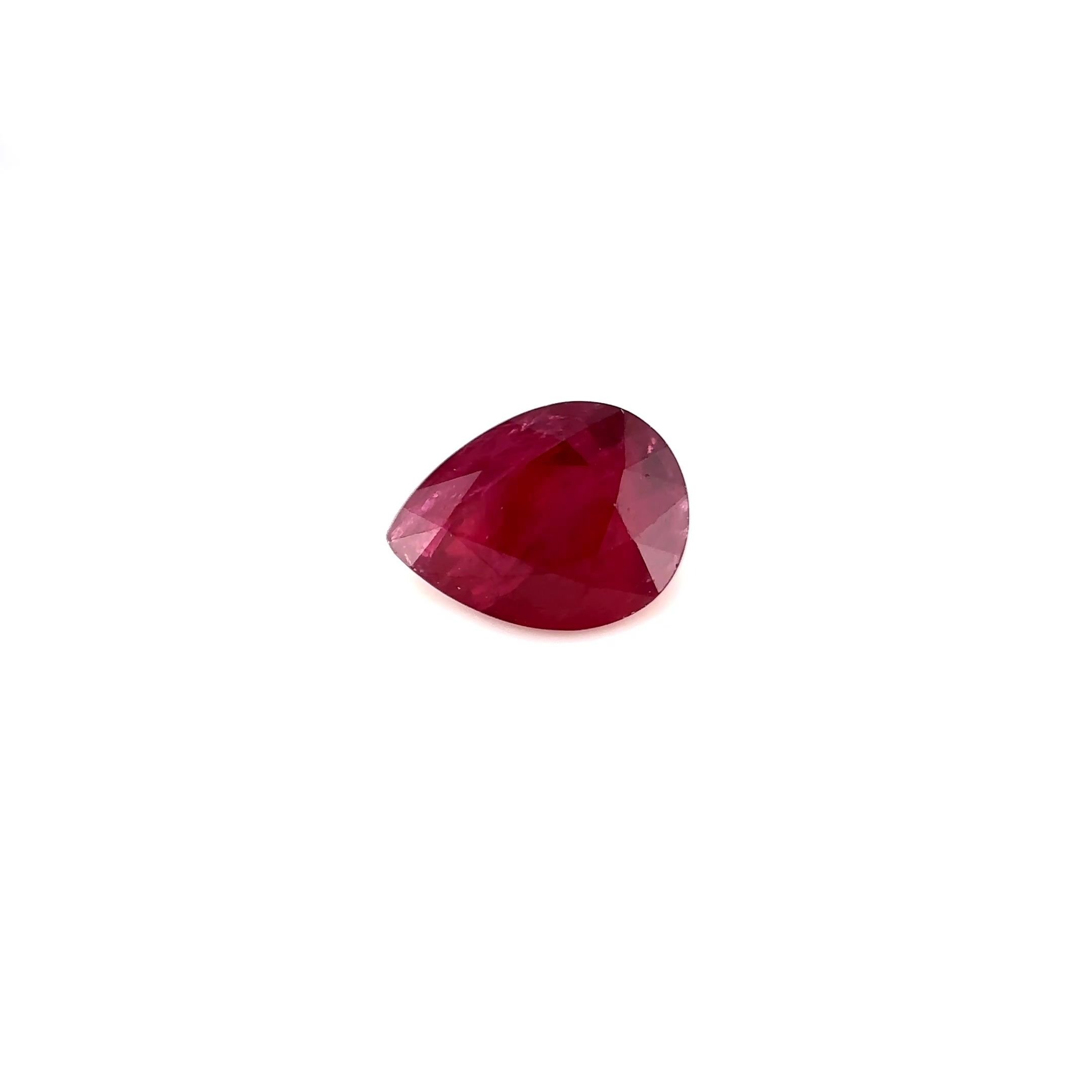 2.22 Carat Red Pear Ruby