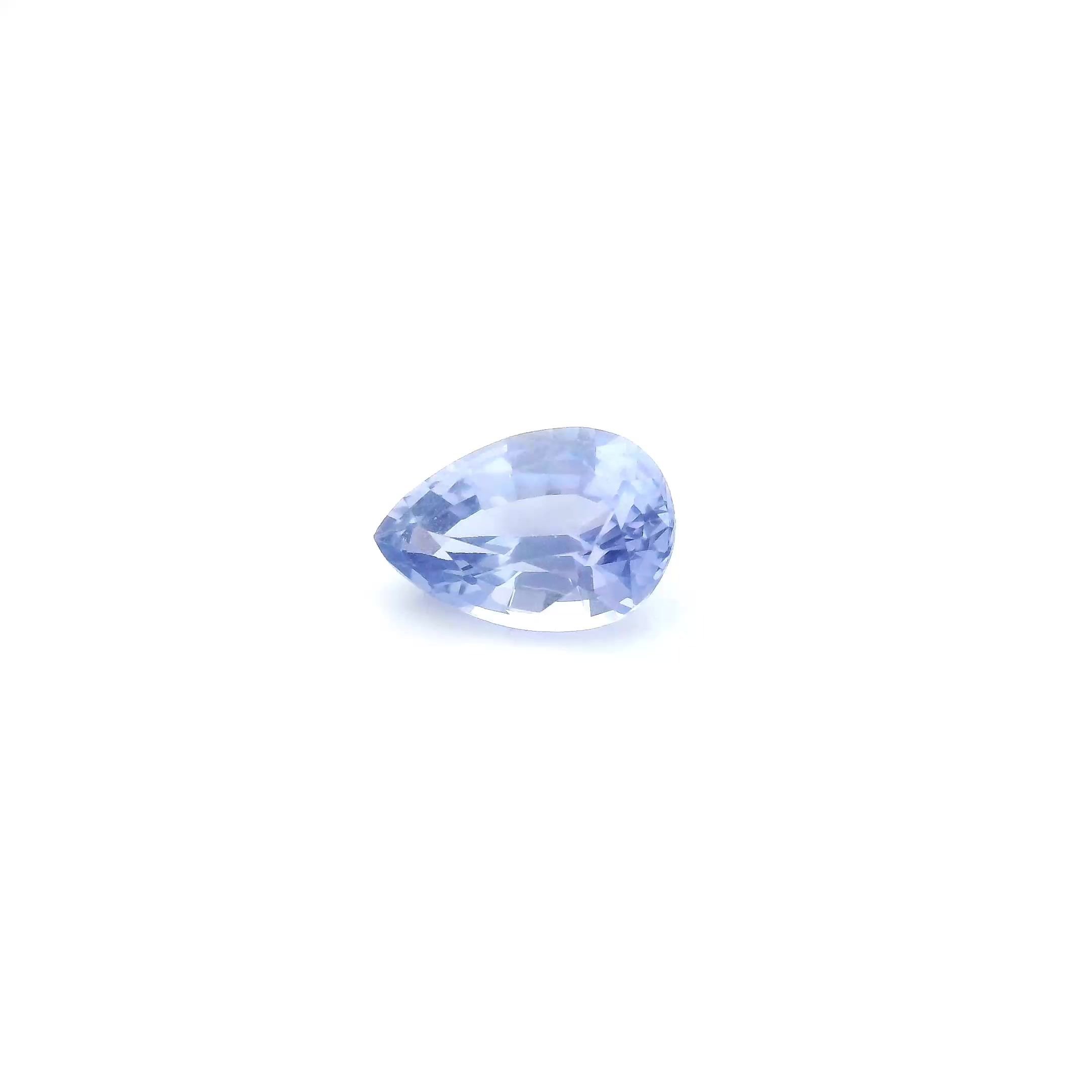 0.77 Carat Light Blue Pear Sapphire