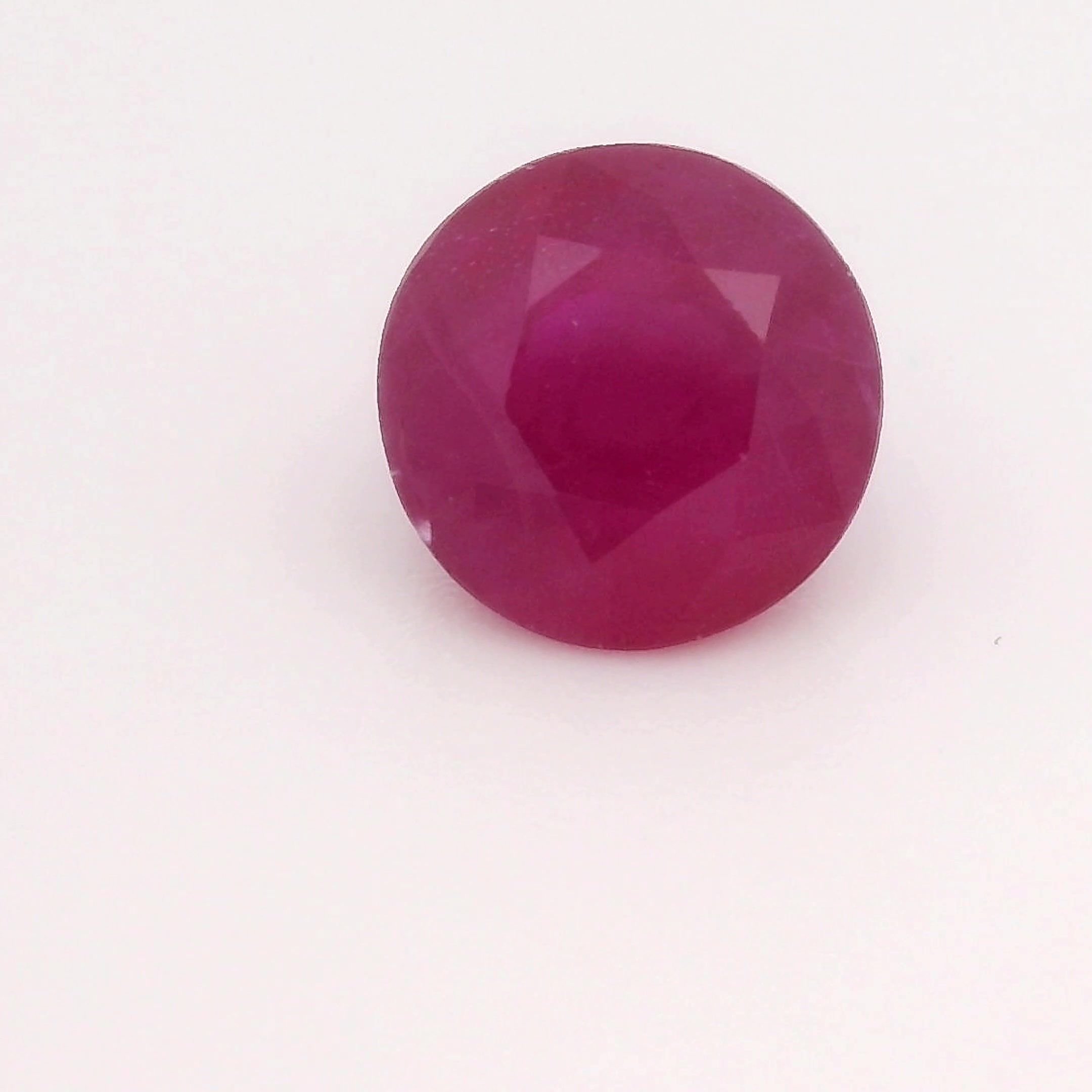 1.31 Carat Red Round Ruby