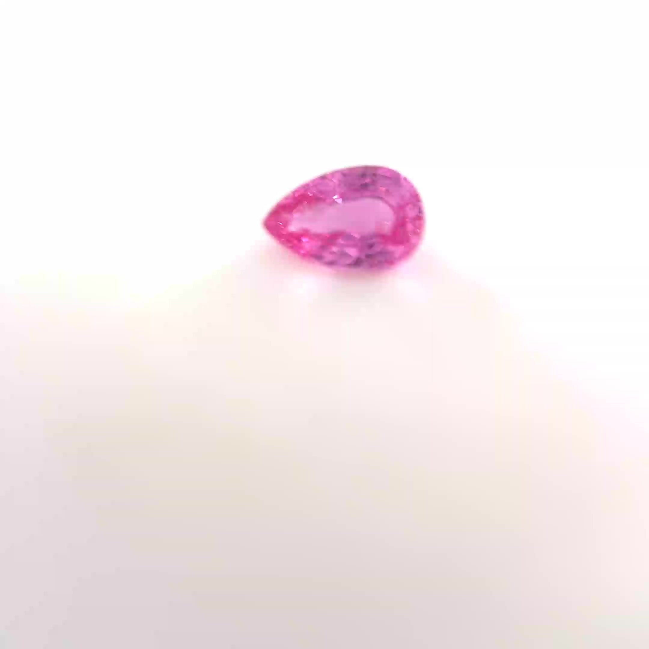 0.62 Carat Vivid Pink Pear Sapphire