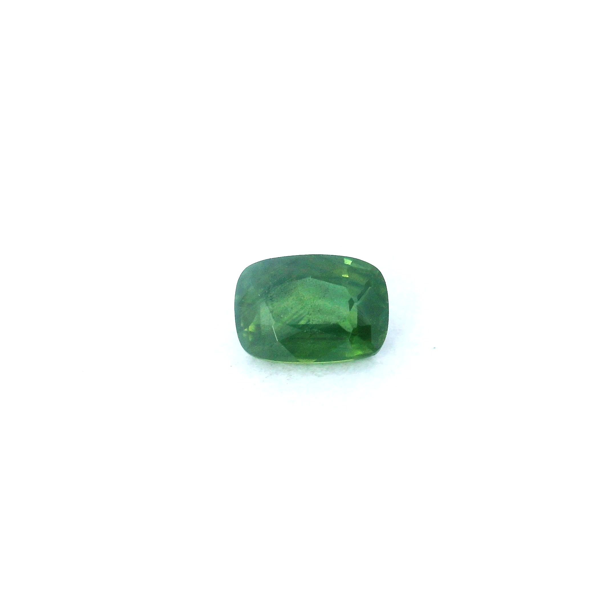 0.78 Carat Green Cushion Sapphire