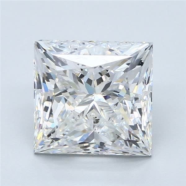 5.02ct F SI1 Rare Carat Ideal Cut Princess Diamond