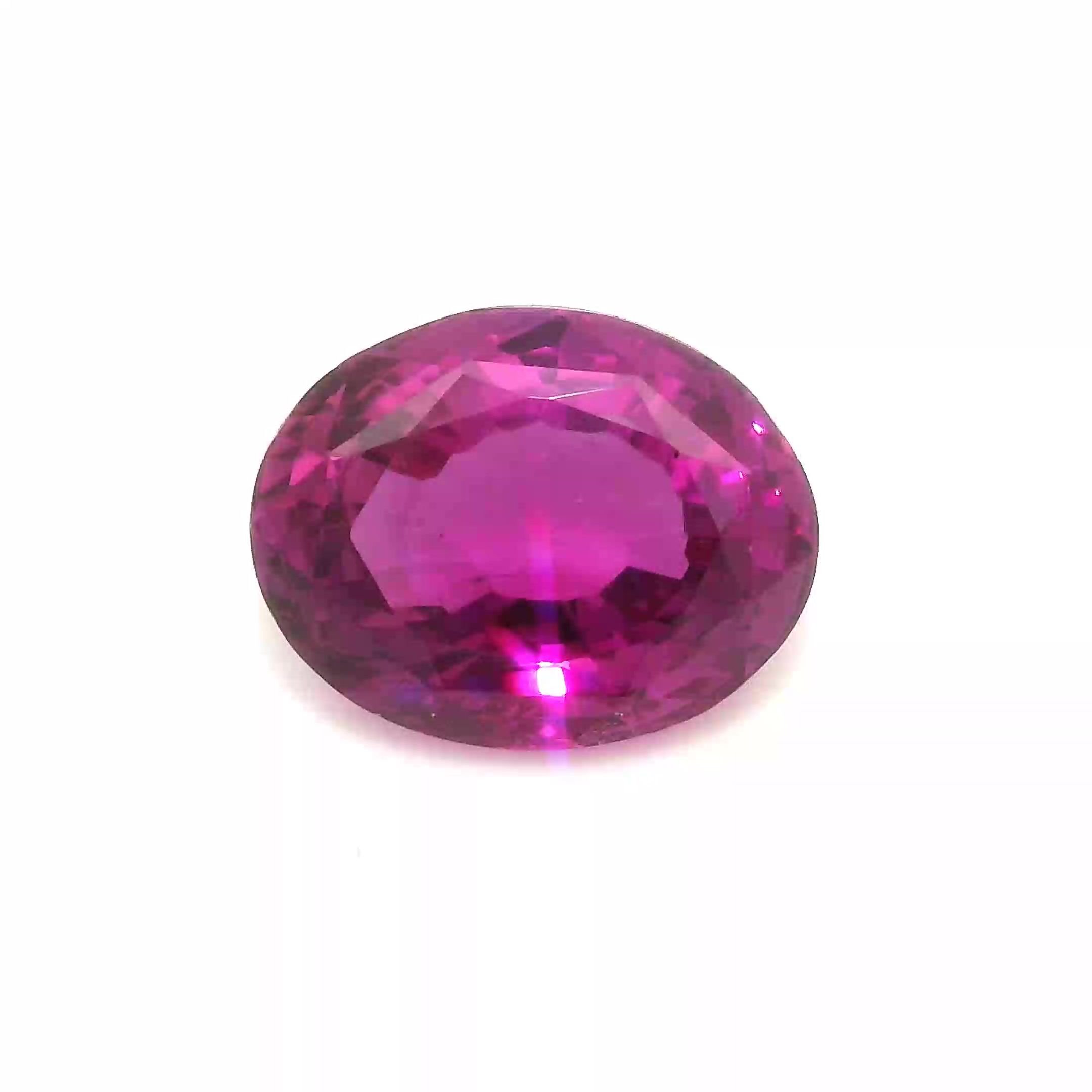 3.03 Carat Intense Pink Oval Sapphire