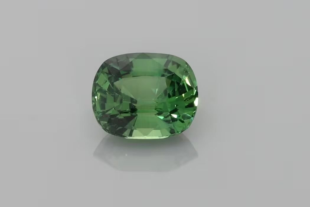 2.03 Carat Vivid Green Cushion Sapphire