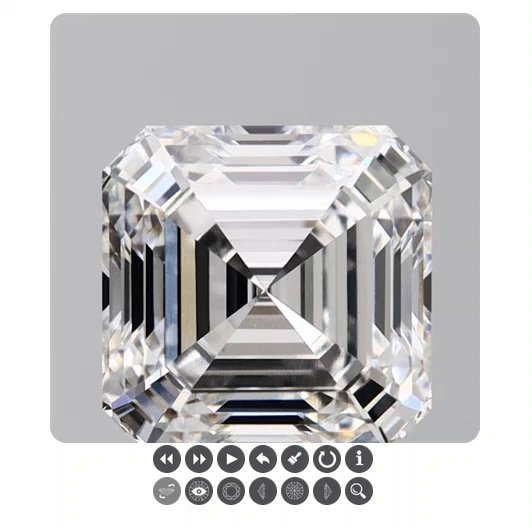 6.51ct F VS1 Rare Carat Ideal Cut Asscher Lab Grown Diamond