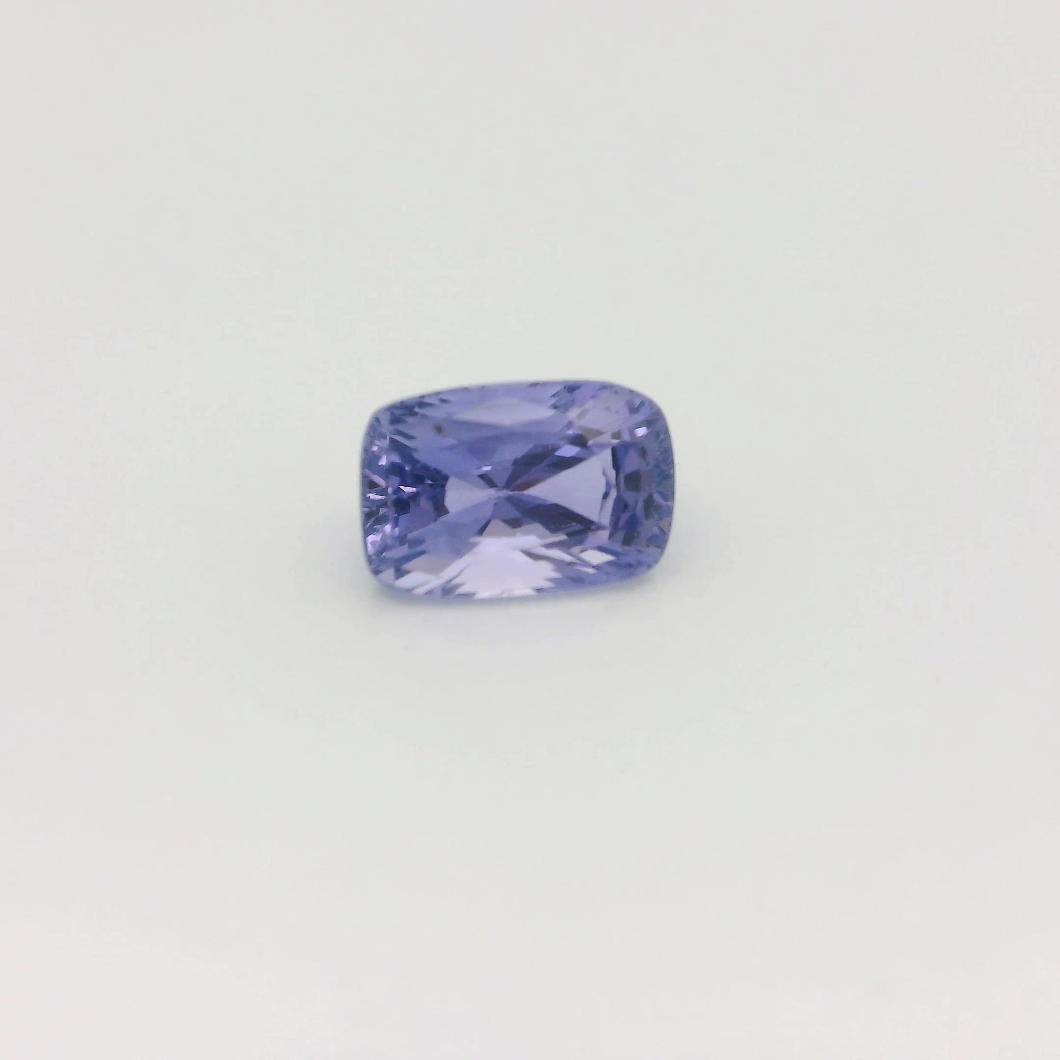 1.63 Carat Violet Cushion Sapphire