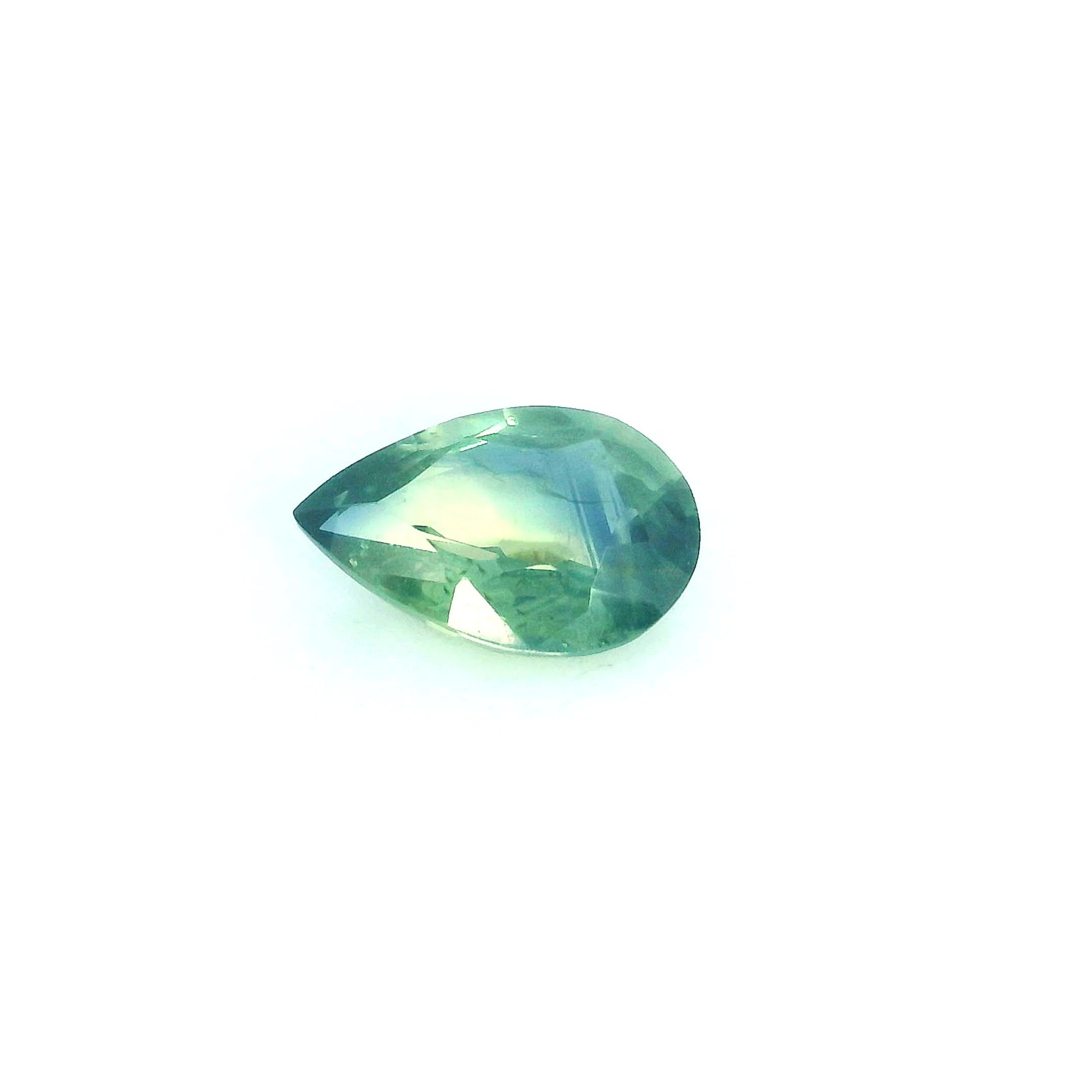 0.76 Carat Green Pear Sapphire