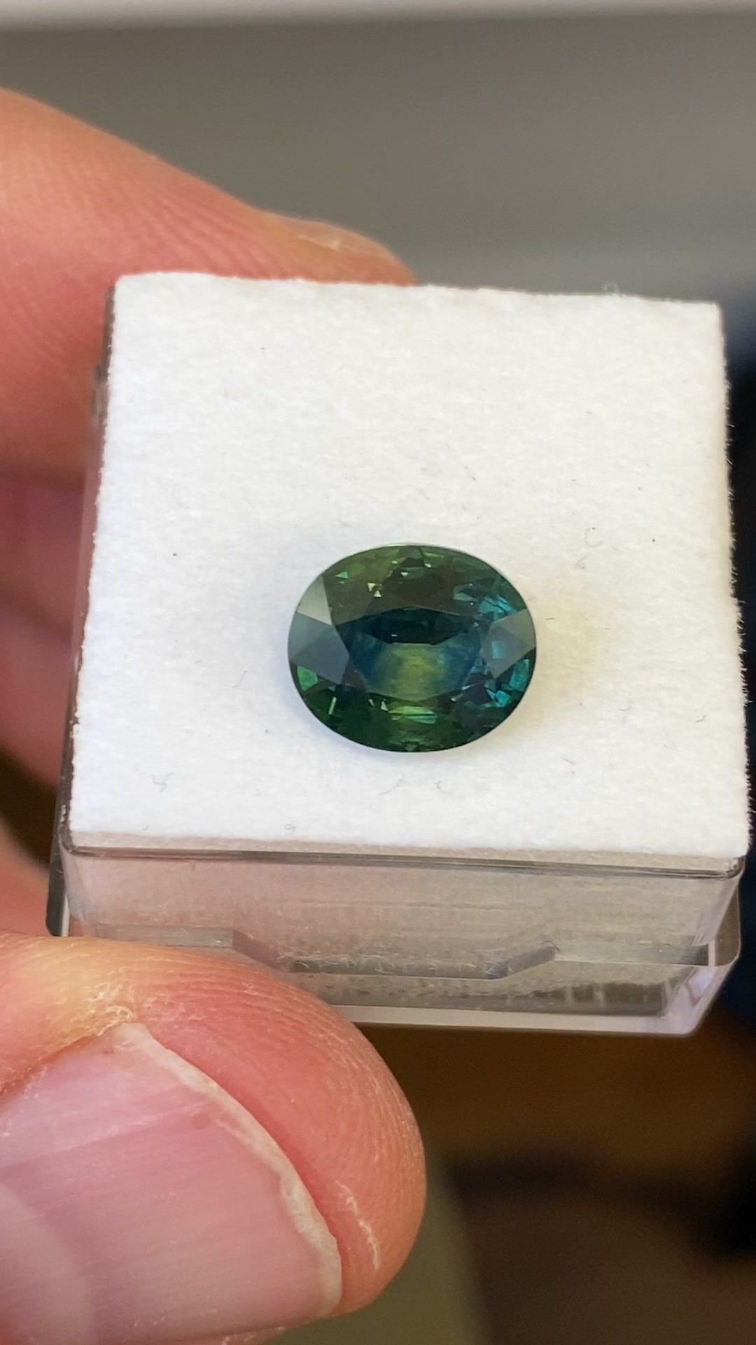 2.95 Carat Green Oval Sapphire