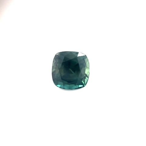 2.44 Carat Green Cushion Sapphire