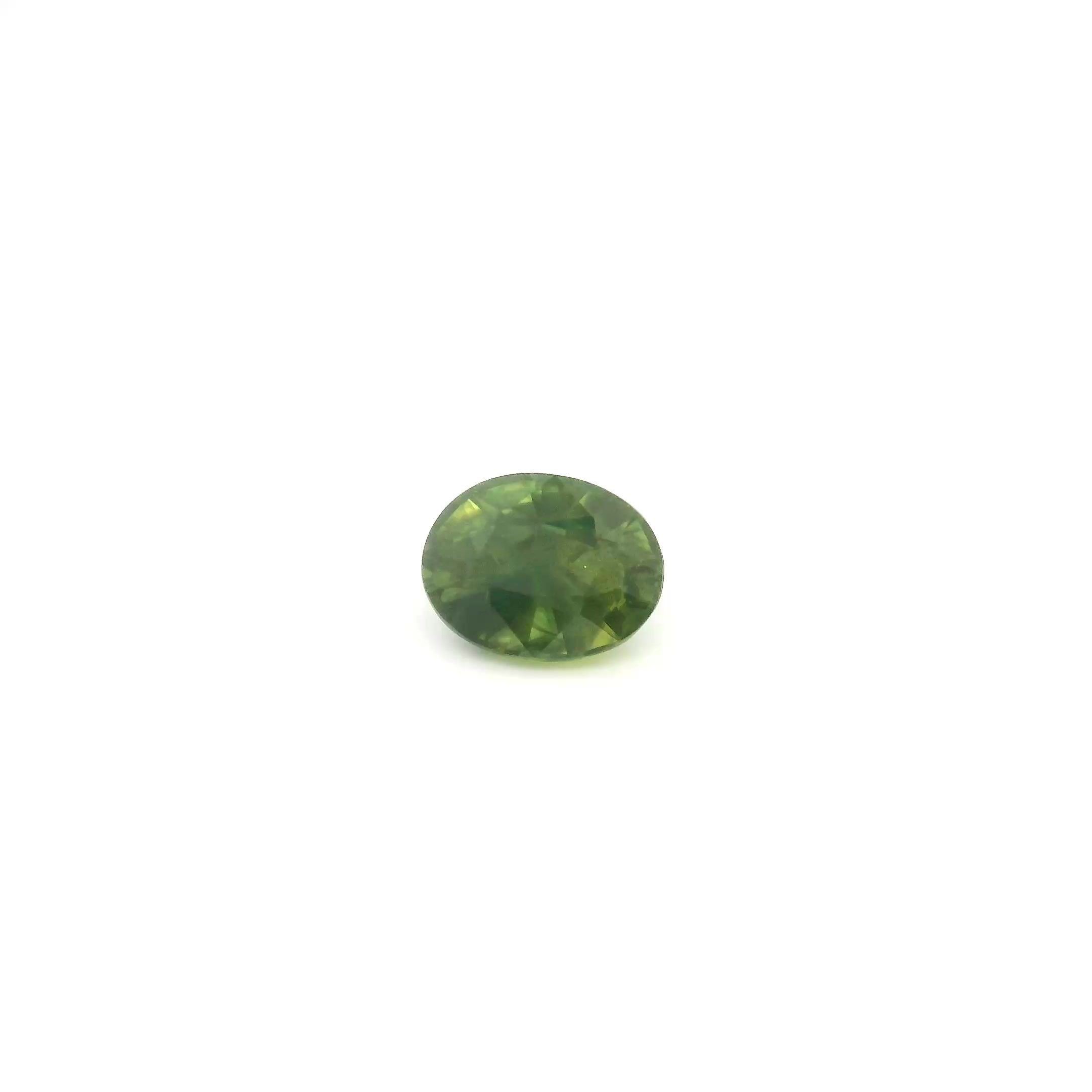 0.76 Carat Green Oval Sapphire