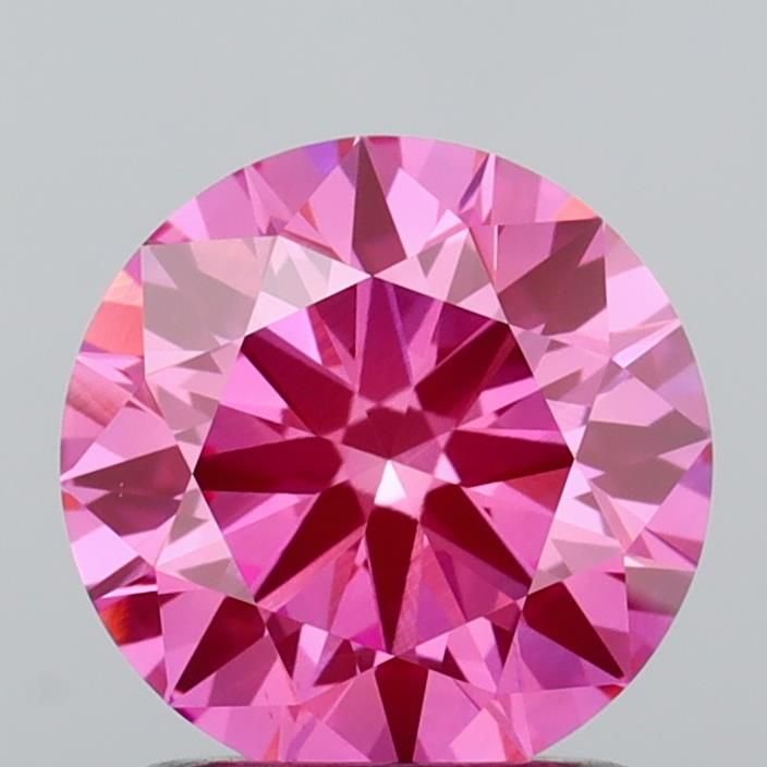 1.37 Ct. Fancy Vivid Pink Round Lab Diamond