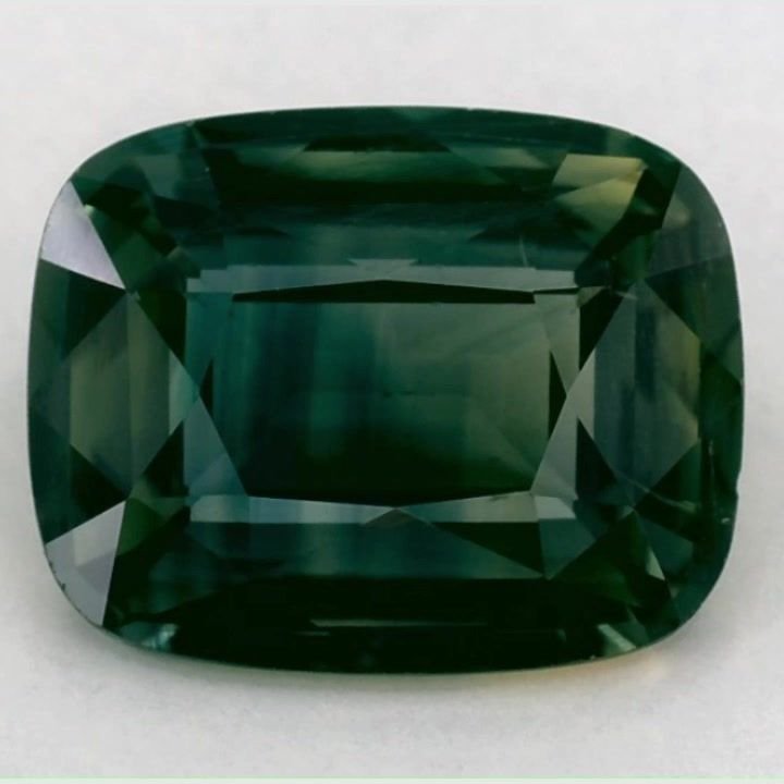 3.98 Carat Green Cushion Sapphire