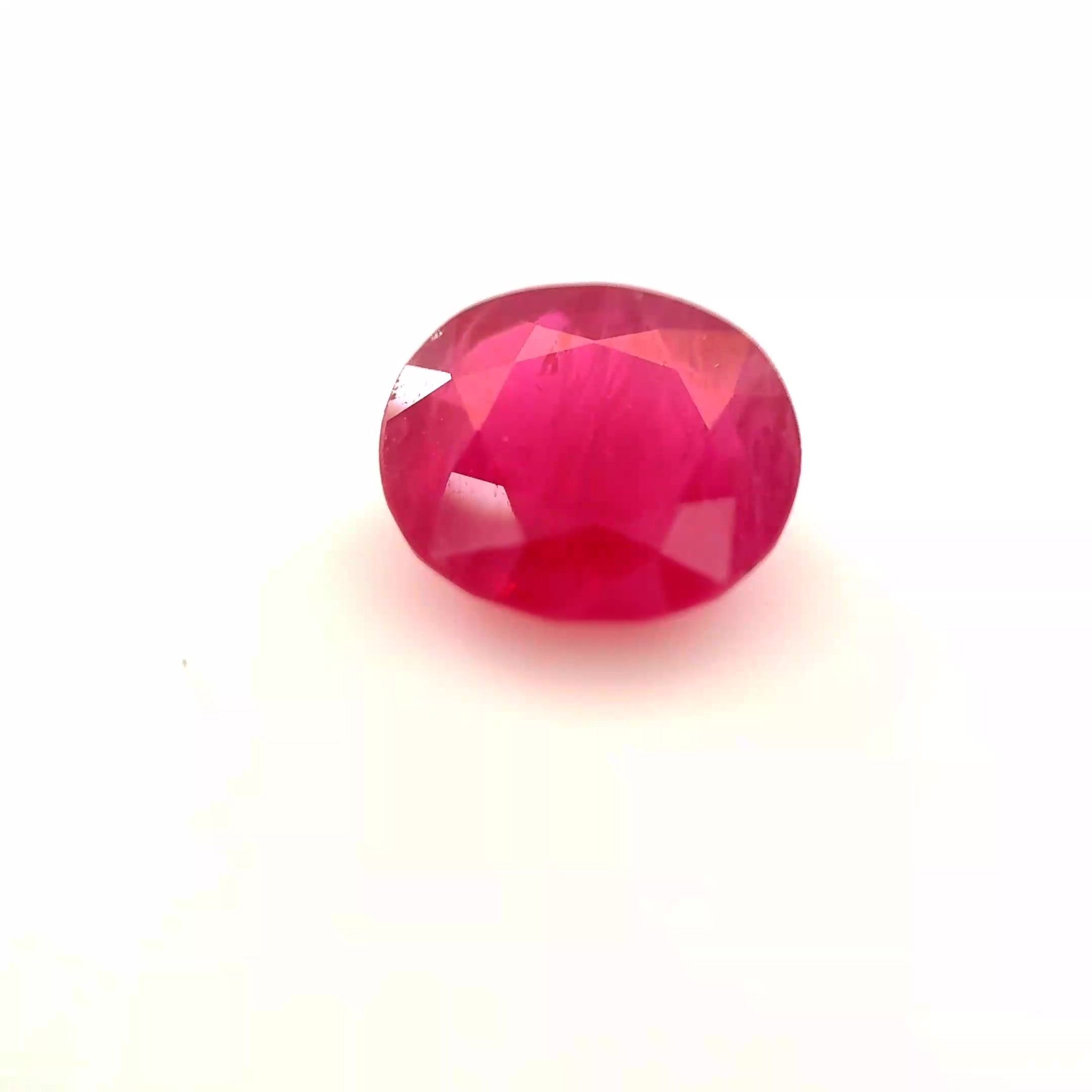 1.31 Carat Red Cushion Ruby