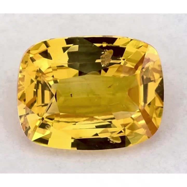 3.87 Carat Yellow Cushion Sapphire