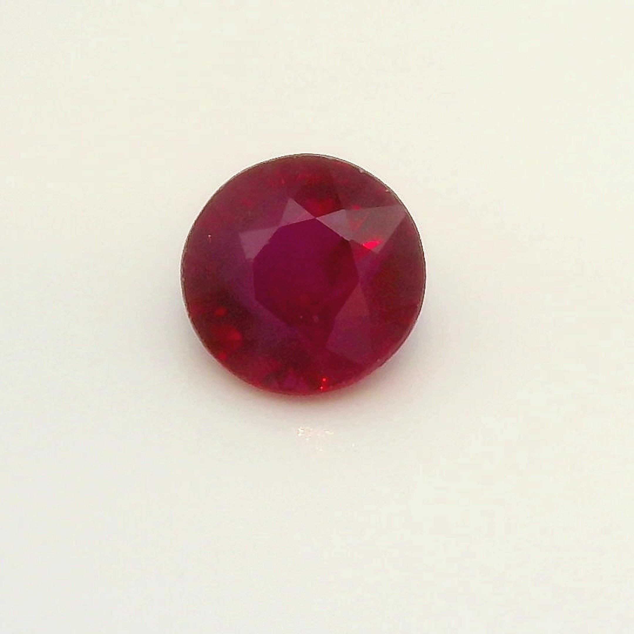 0.50 Carat Deep Red Round Ruby