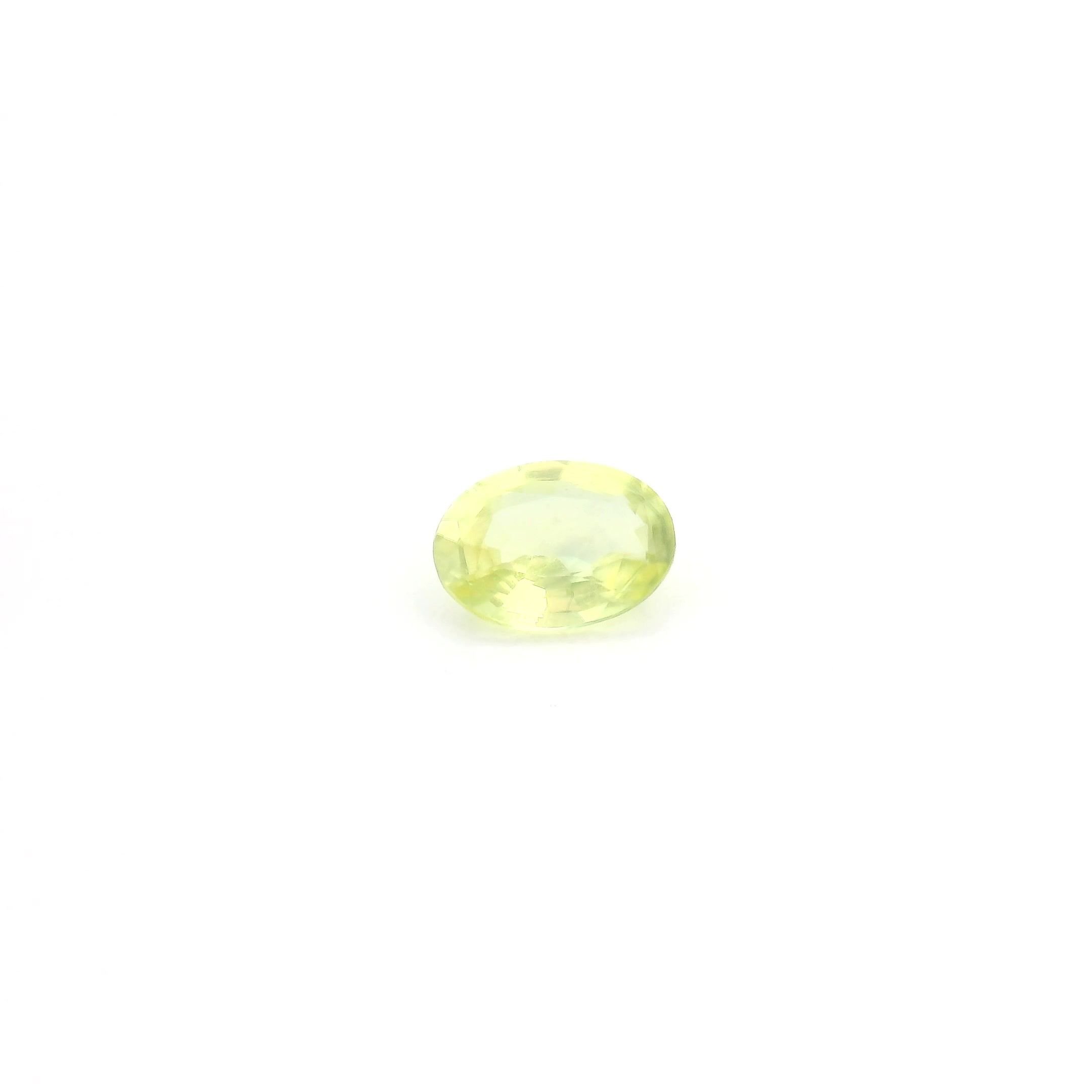 0.46 Carat Light Yellow Oval Sapphire