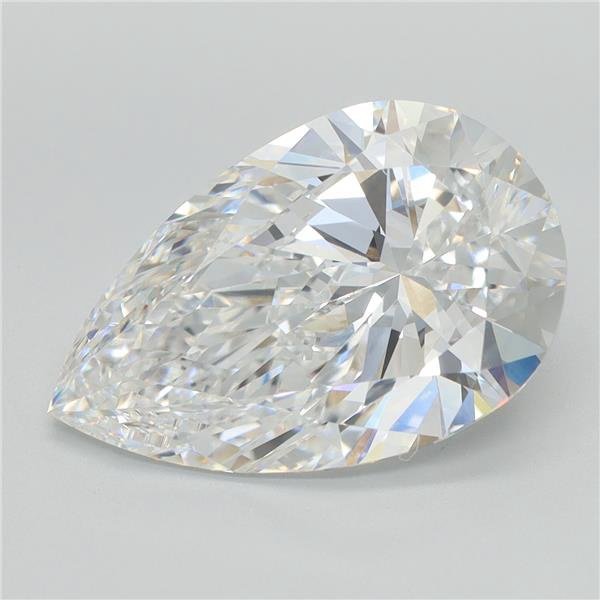 5.92ct D VVS2 Rare Carat Ideal Cut Pear Lab Grown Diamond