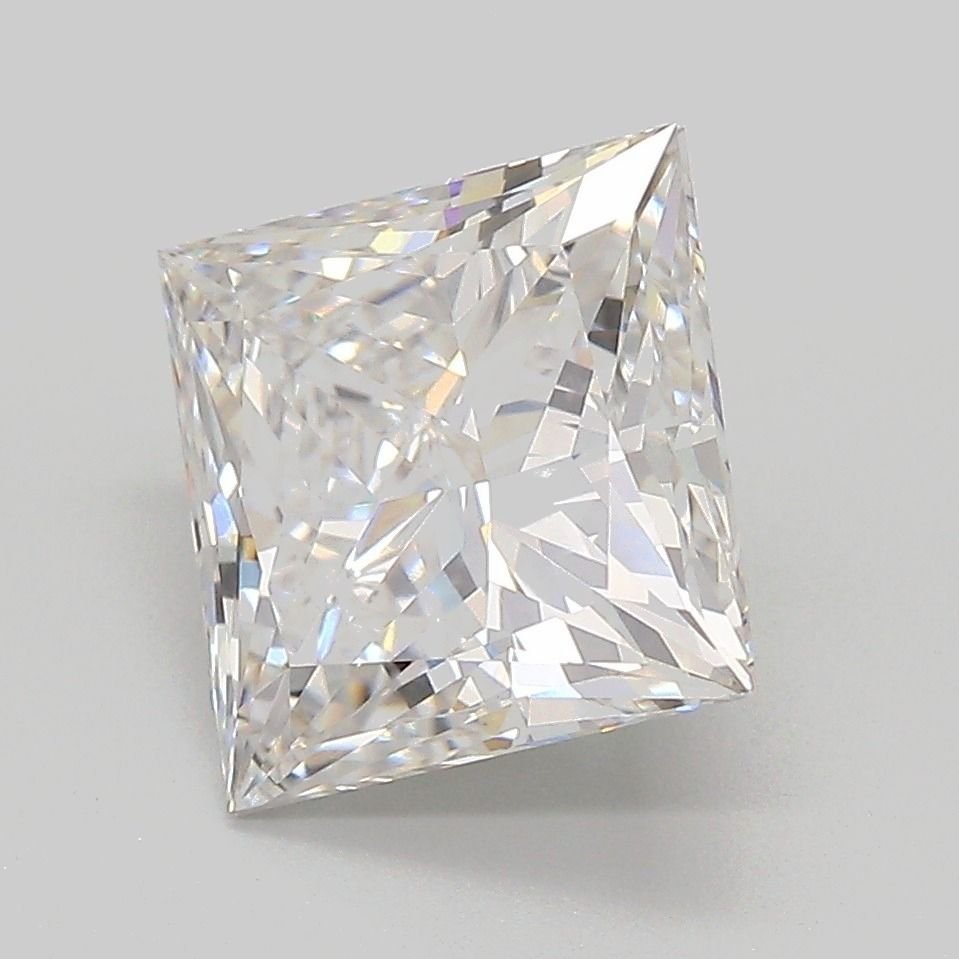 3.26ct F VVS2 Rare Carat Ideal Cut Princess Lab Grown Diamond