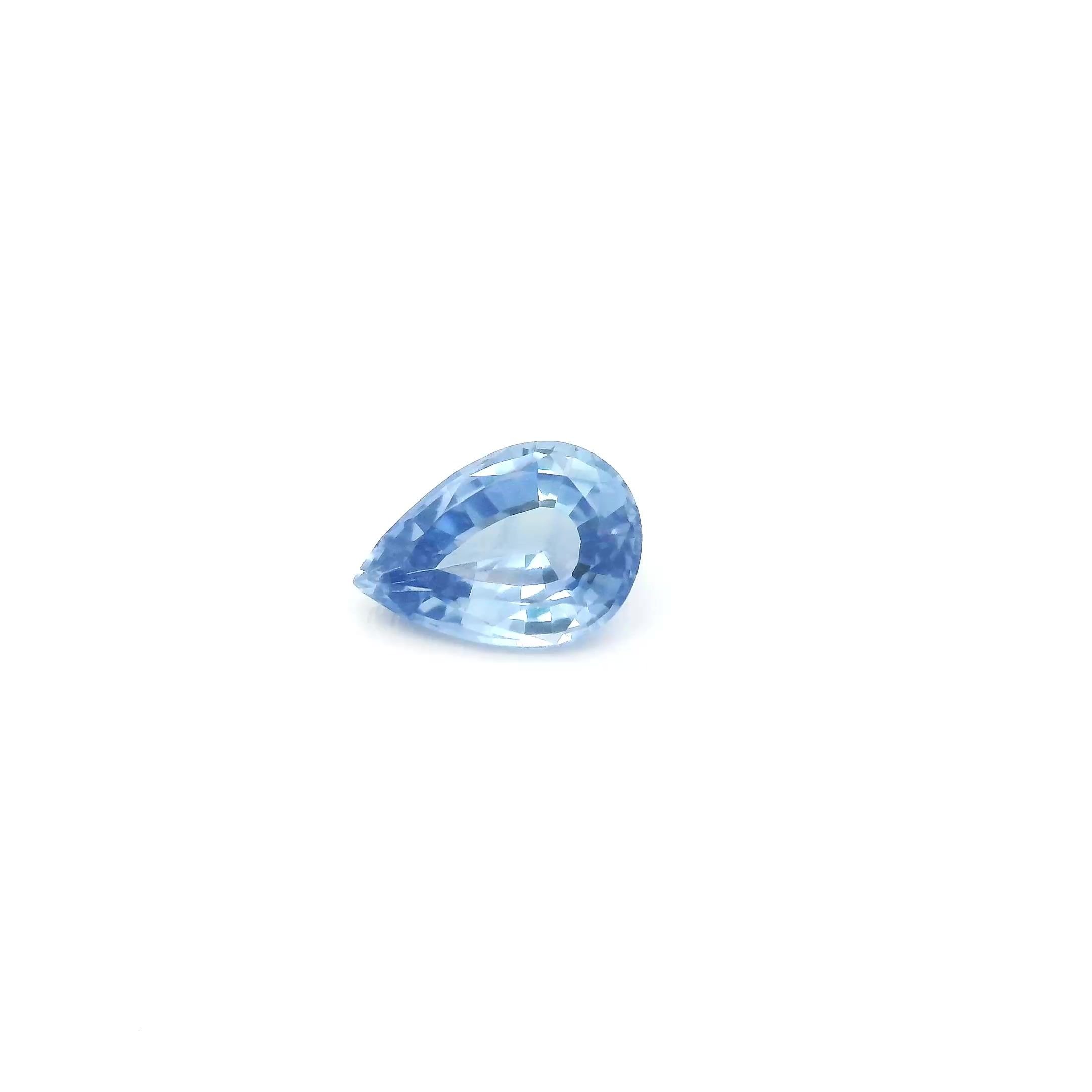 0.76 Carat Blue Pear Sapphire