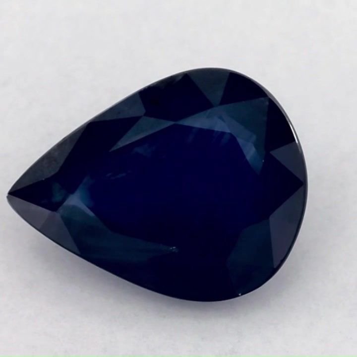3.90 Carat Blue Pear Sapphire