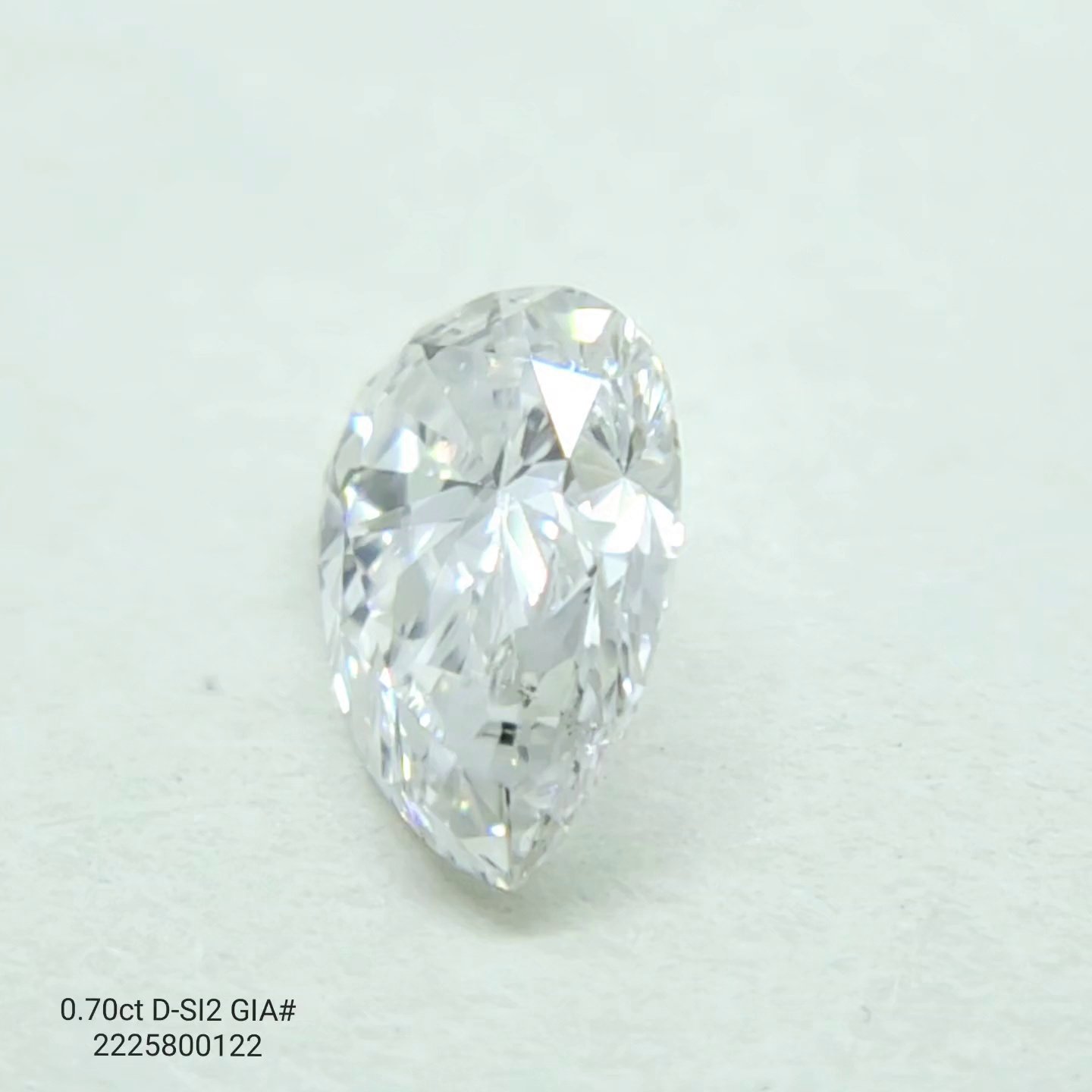 0.70ct D SI2 Rare Carat Ideal Cut Pear Diamond