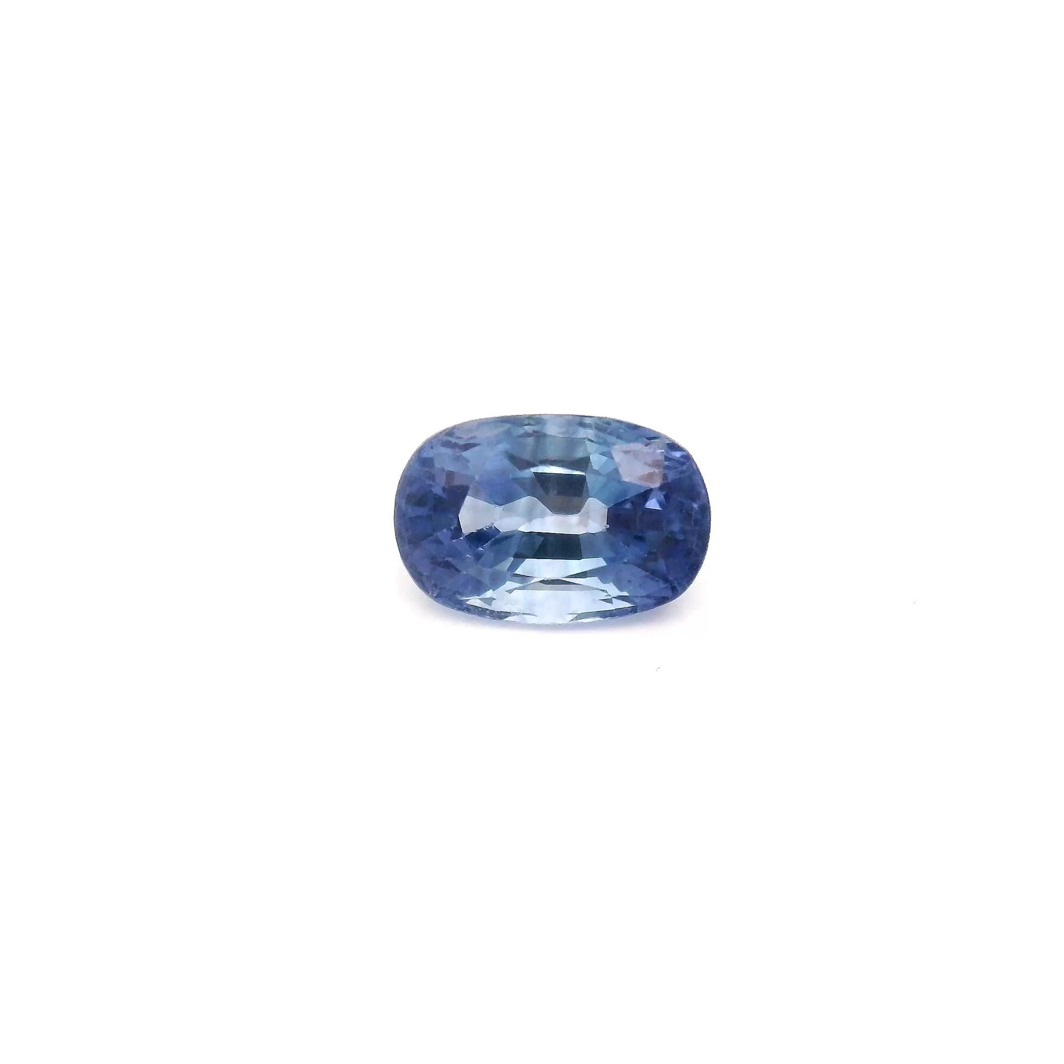 1.34 Carat Blue Cushion Sapphire