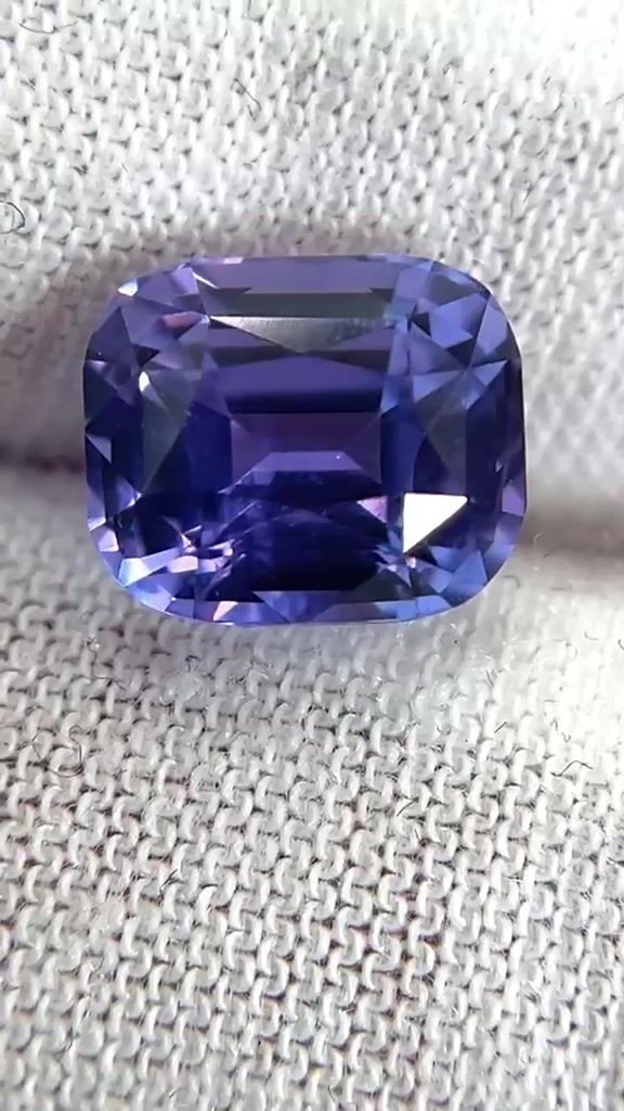 4.23 Carat Purple Cushion Sapphire