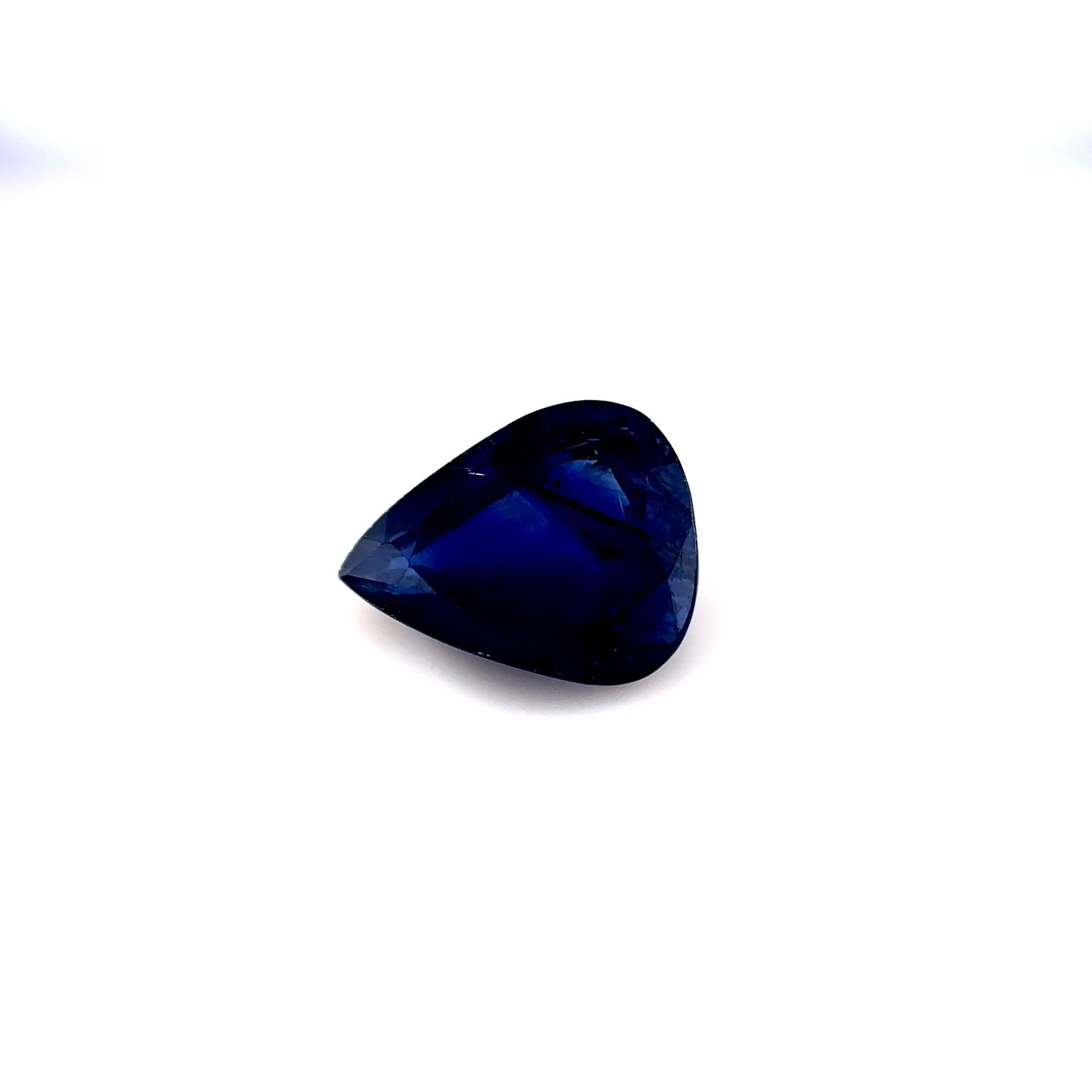 2.77 Carat Blue Pear Sapphire