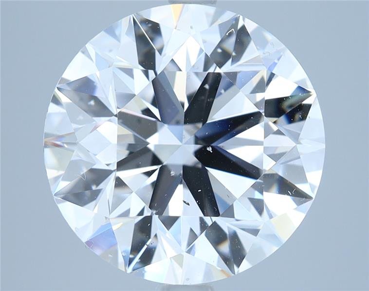 5.19ct D SI2 Rare Carat Ideal Cut Round Diamond