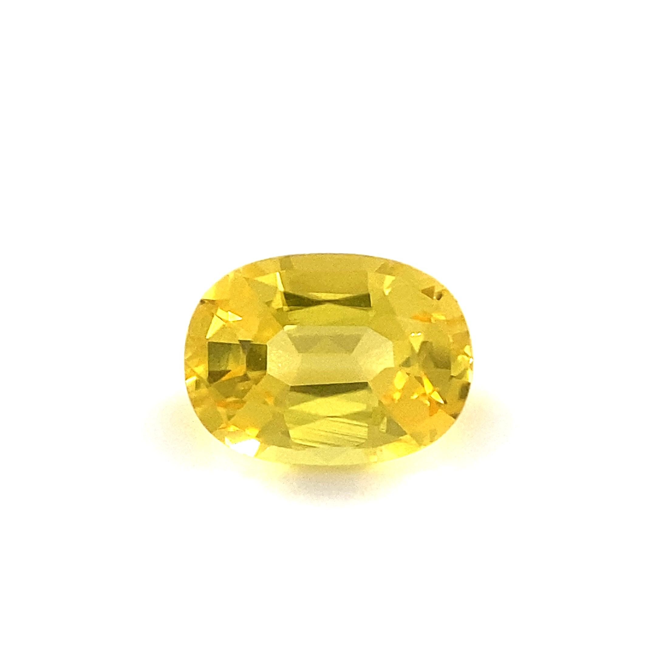 1.37 Carat Yellow Oval Sapphire